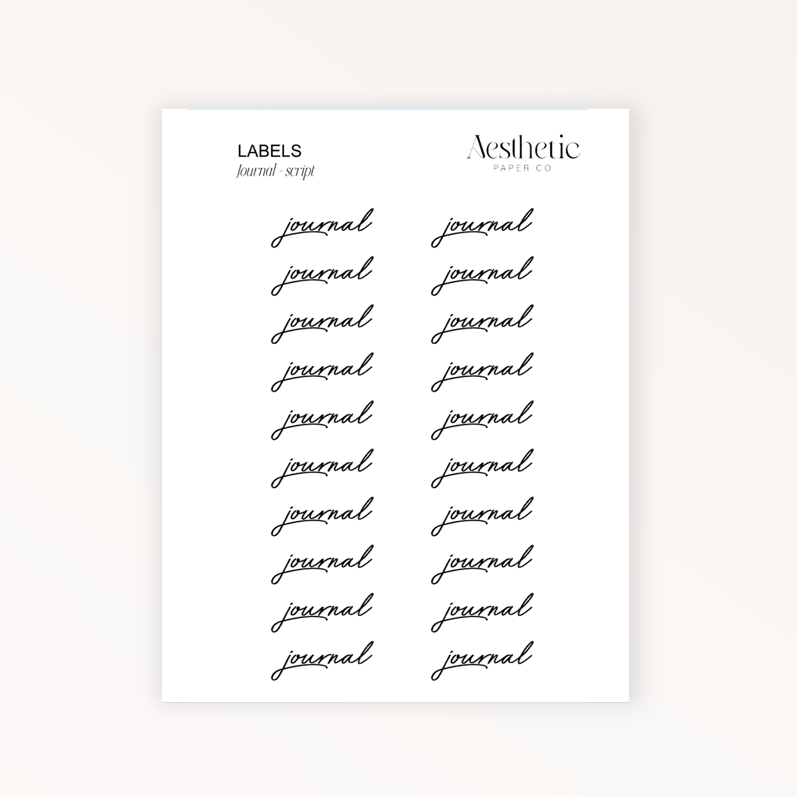 LABELS | Journal
