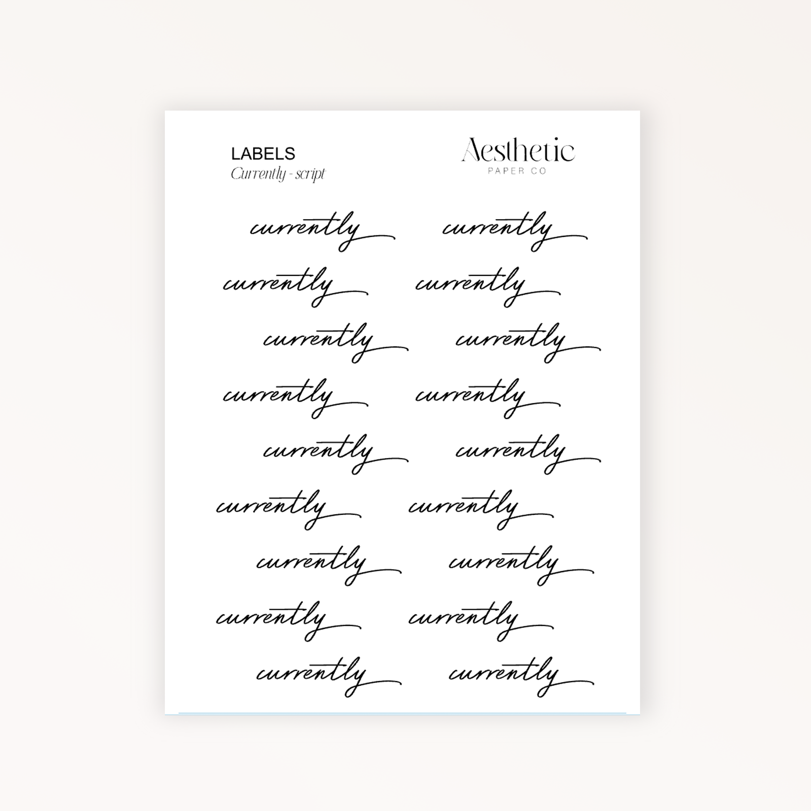 LABELS | Currently