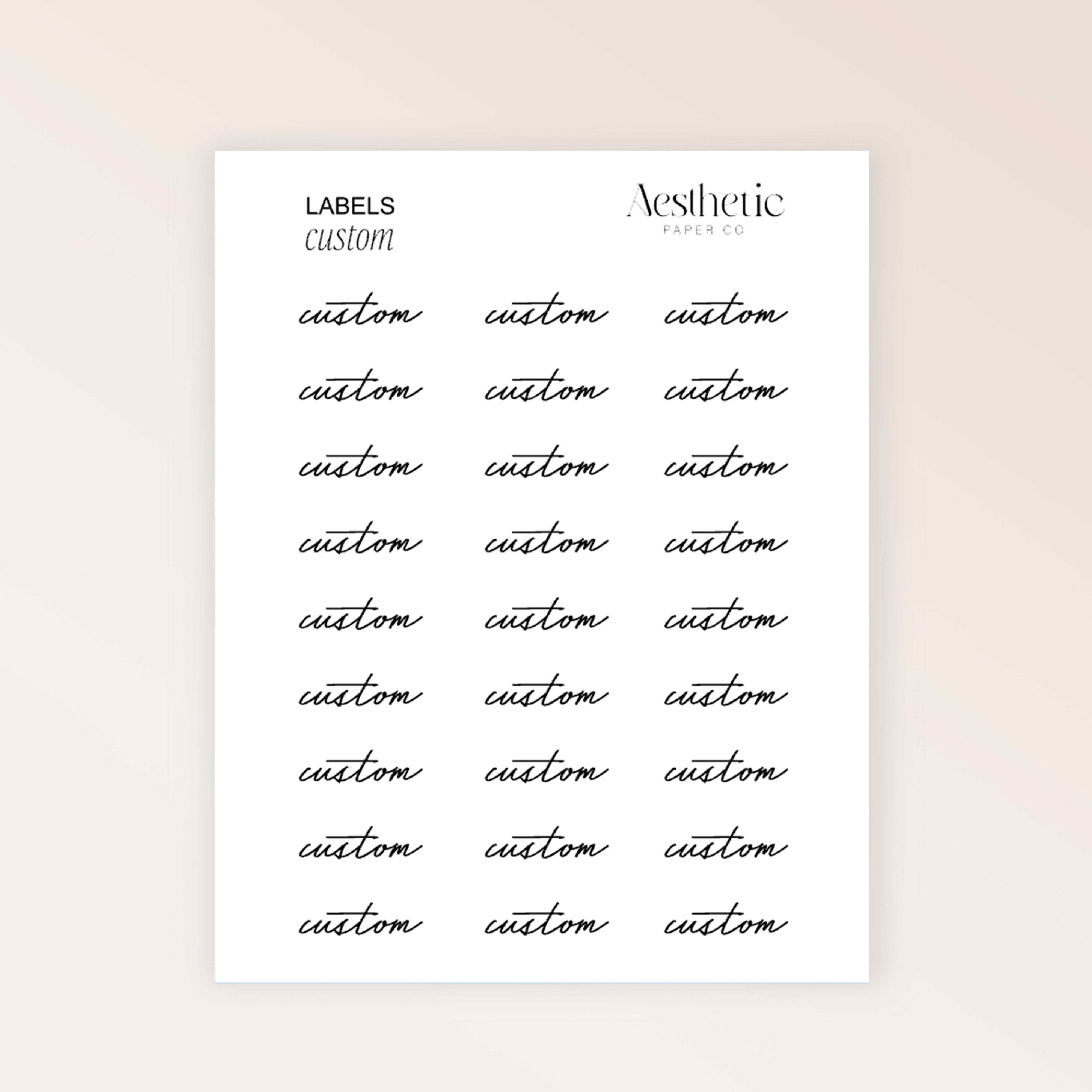 CUSTOM LABEL STICKERS | Script