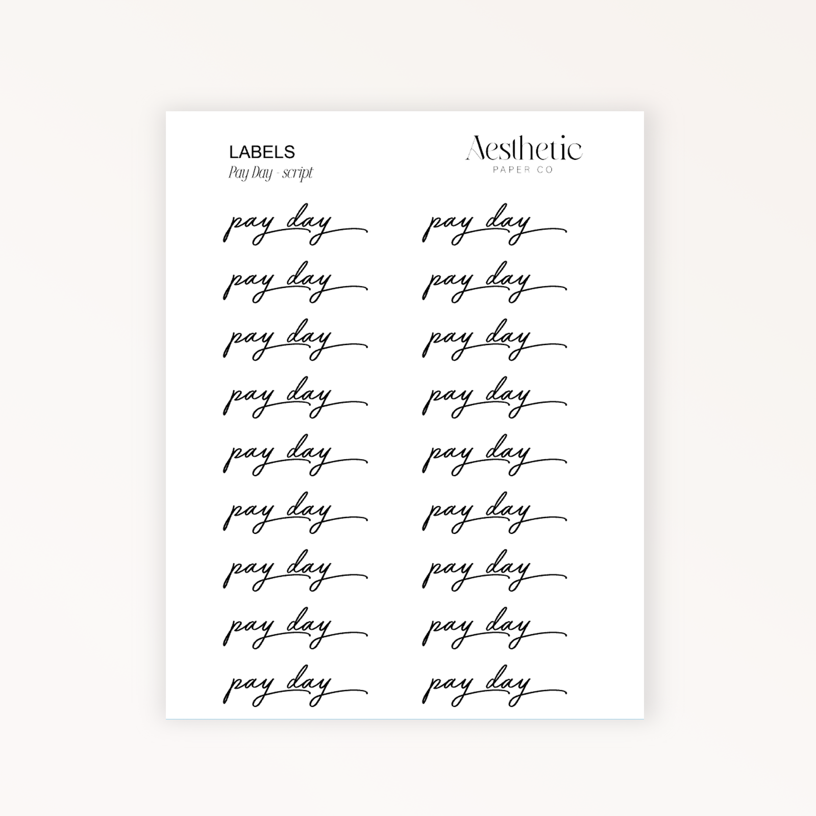LABELS | Pay Day