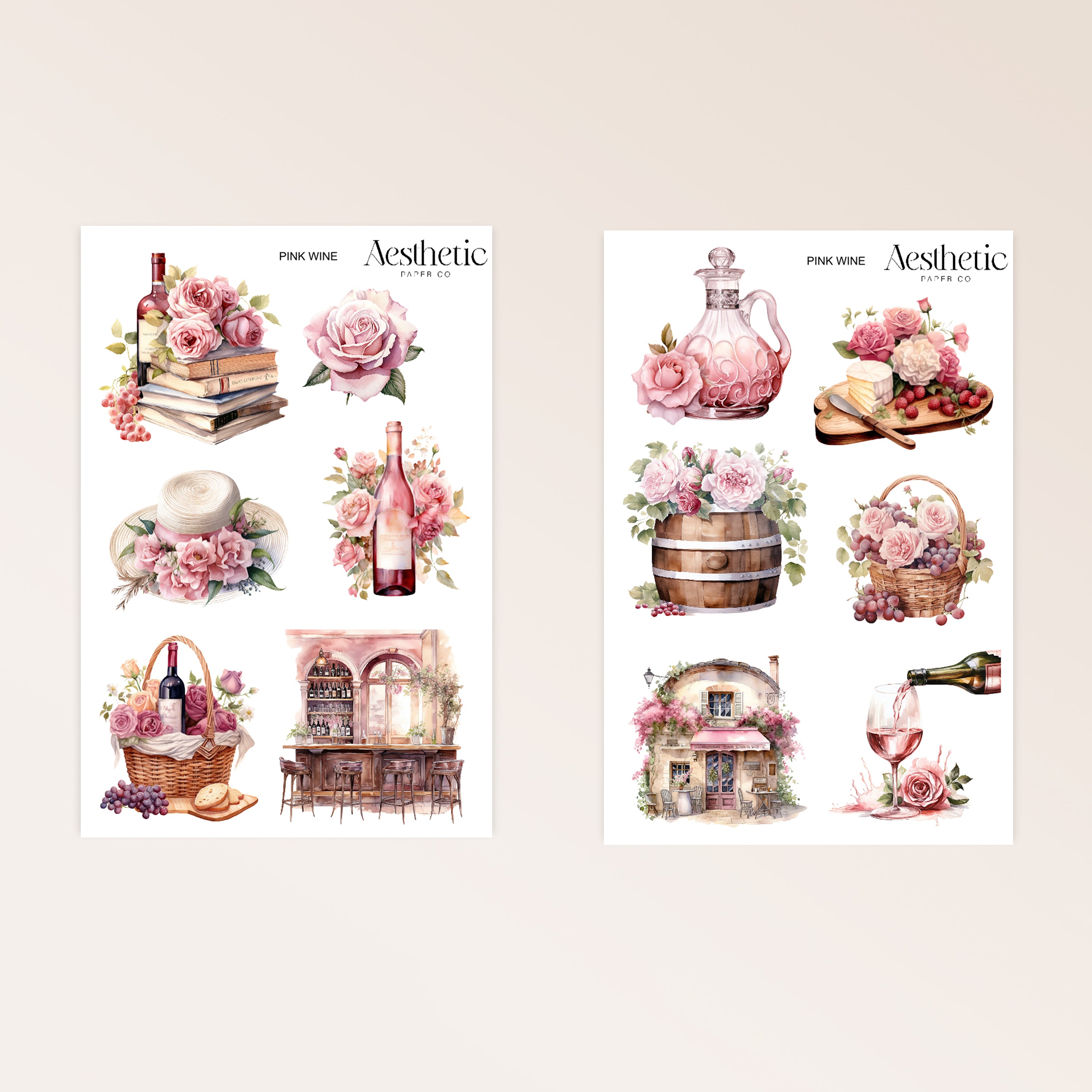 PINK WINE STICKERS