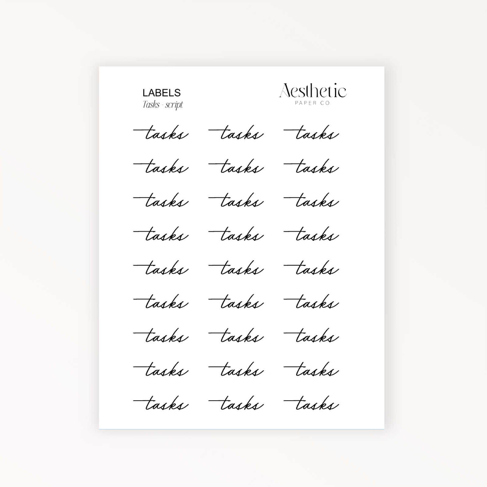 LABELS | Tasks