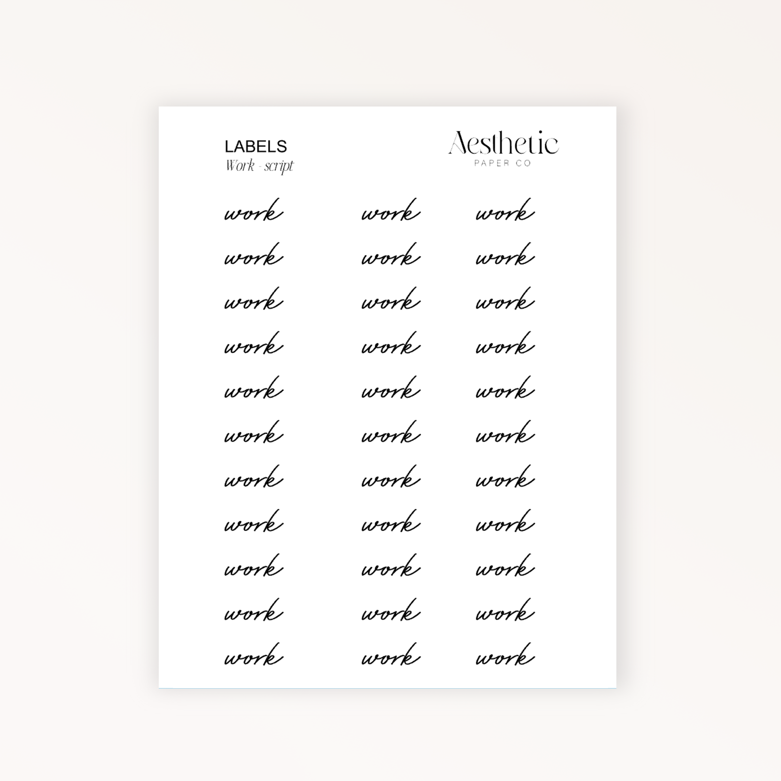 LABELS | Work