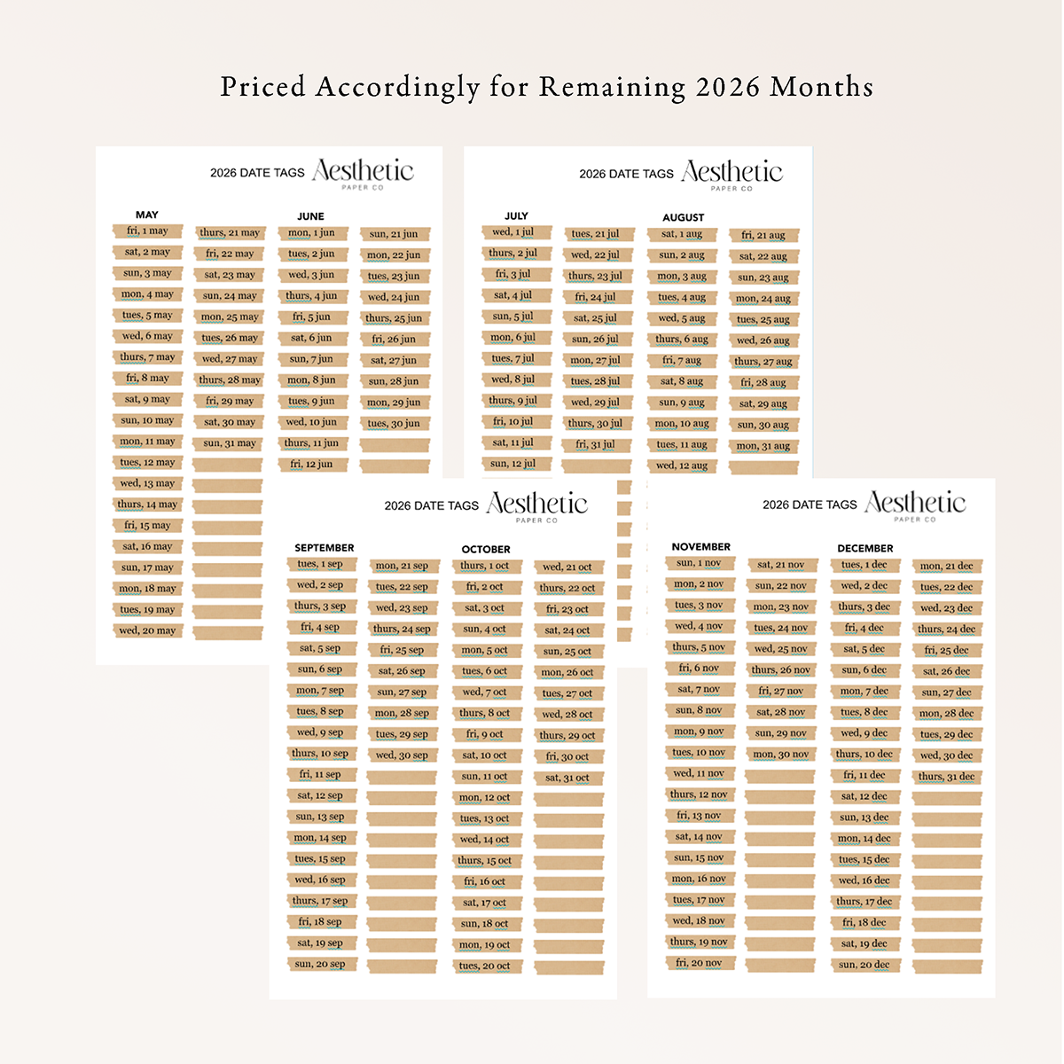 2026 DATE LABELS | STICKER (Mid-Year Edition)