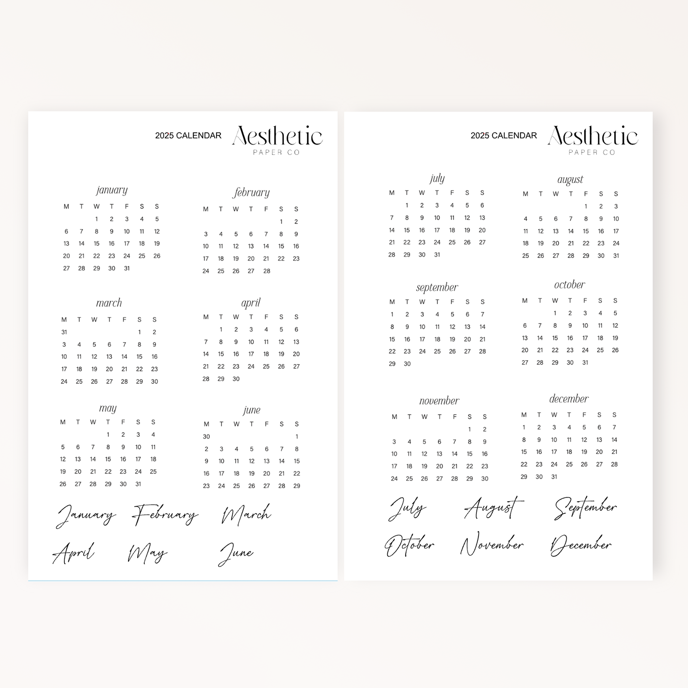 2025 CALENDAR | STICKERS