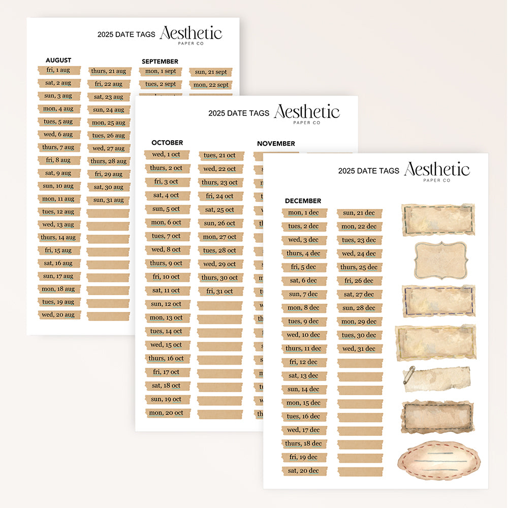 2025 DATE LABELS | STICKER