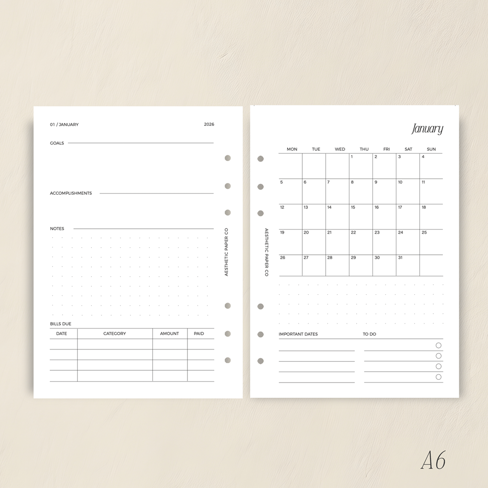 2026 MONTH ON ONE PAGE | MO1P