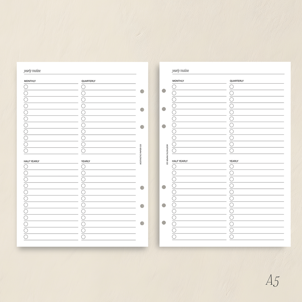 Routine Inerts Yearly Routine Insert