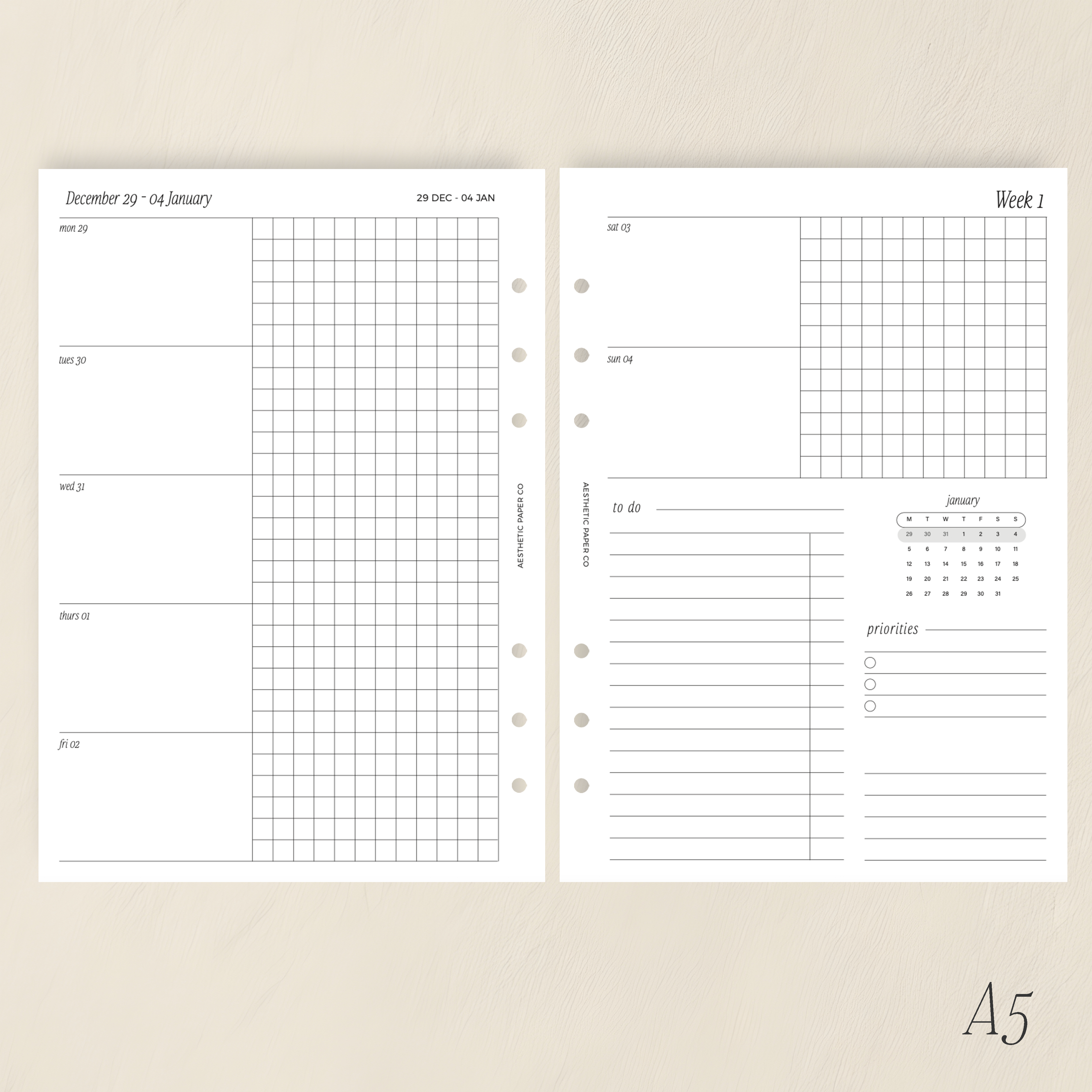 2026 WEEK ON TWO PAGE | WO2P GRAPH