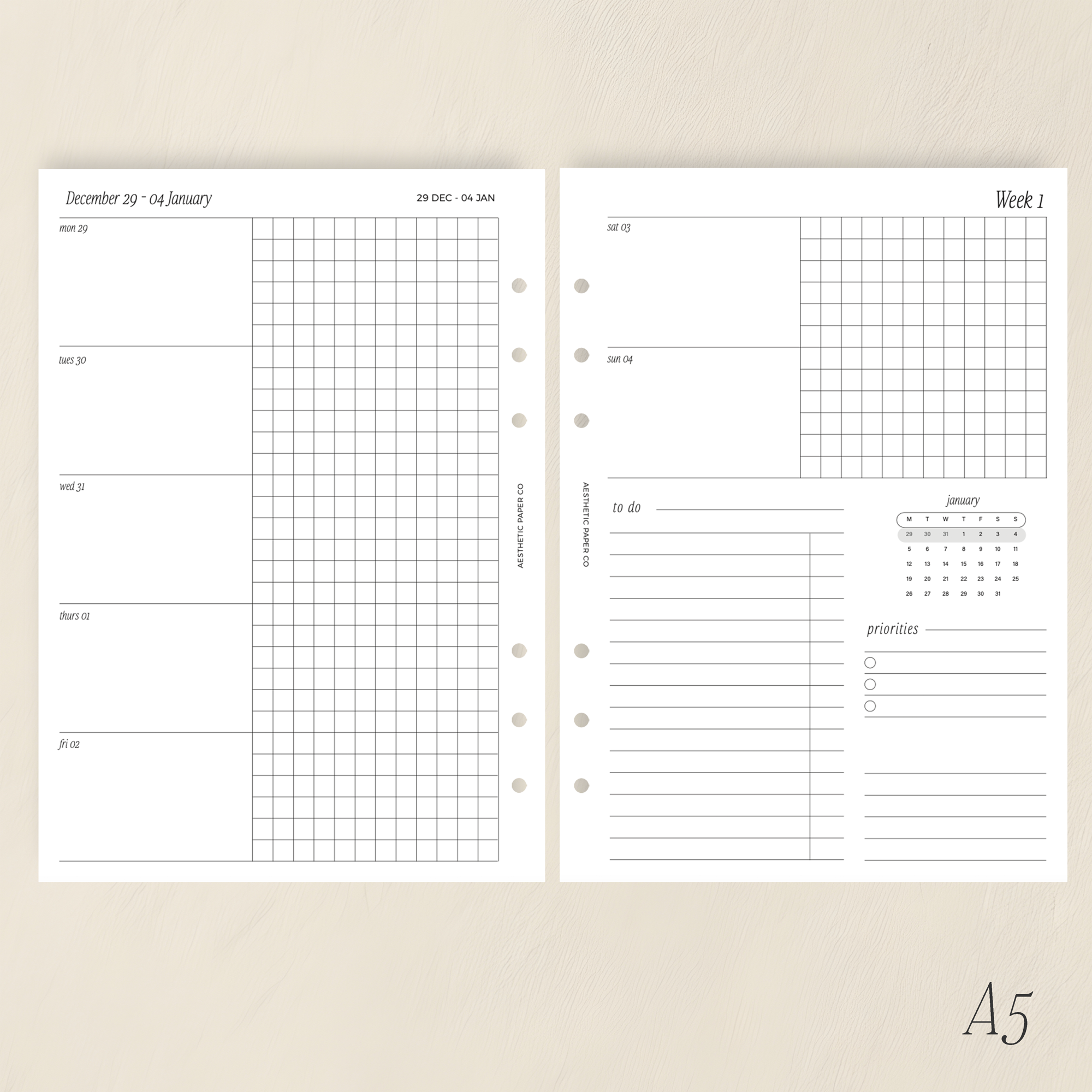 2026 WEEK ON TWO PAGE - WO2P GRAPH | PDF