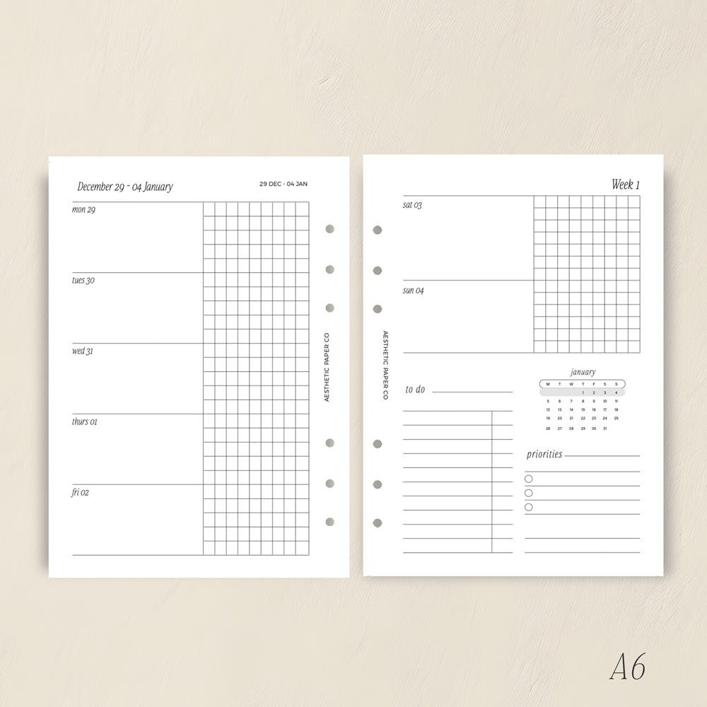 2026 WEEK ON TWO PAGE | WO2P GRAPH