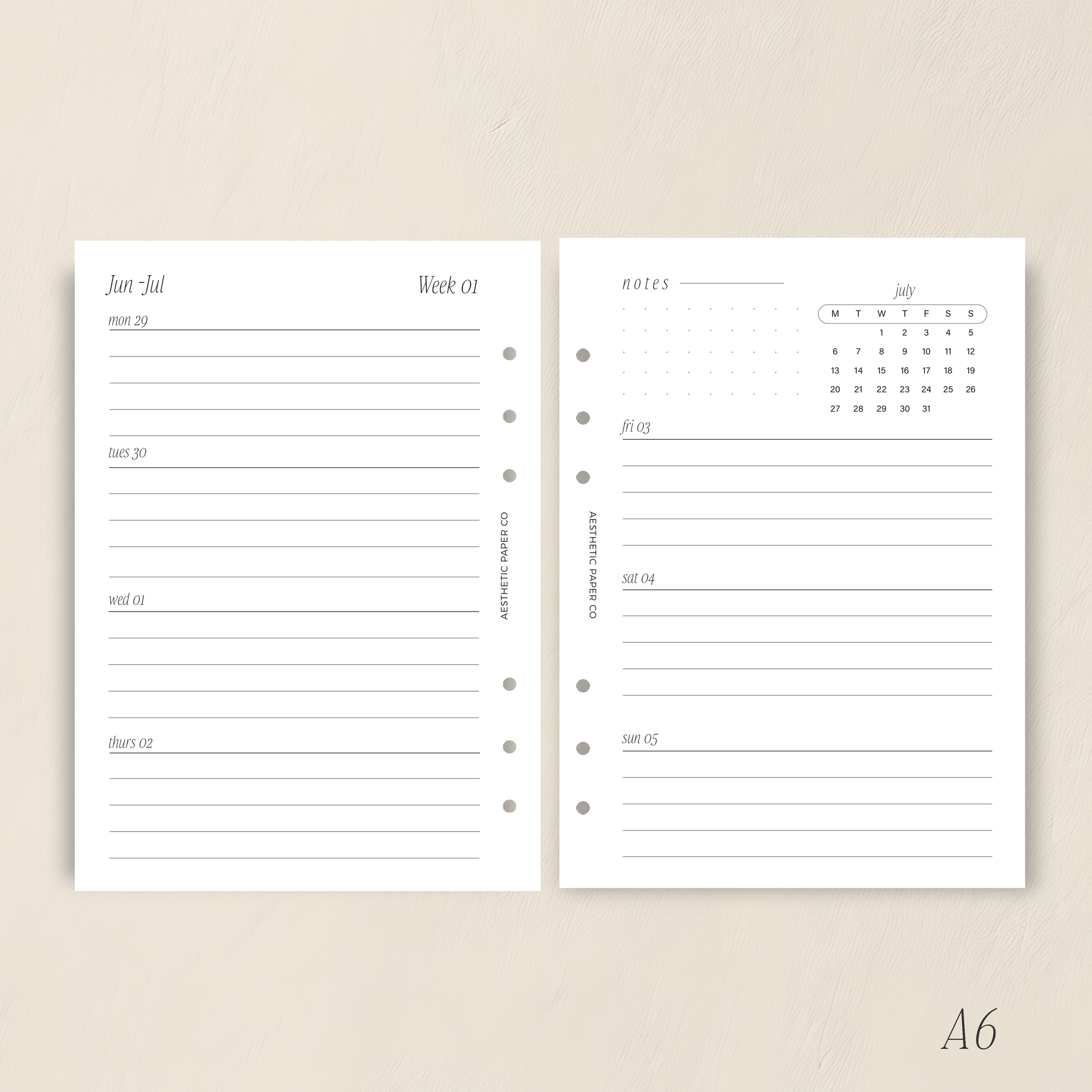 2026/27 WEEK ON TWO PAGE | WO2P HORIZTONAL LINED