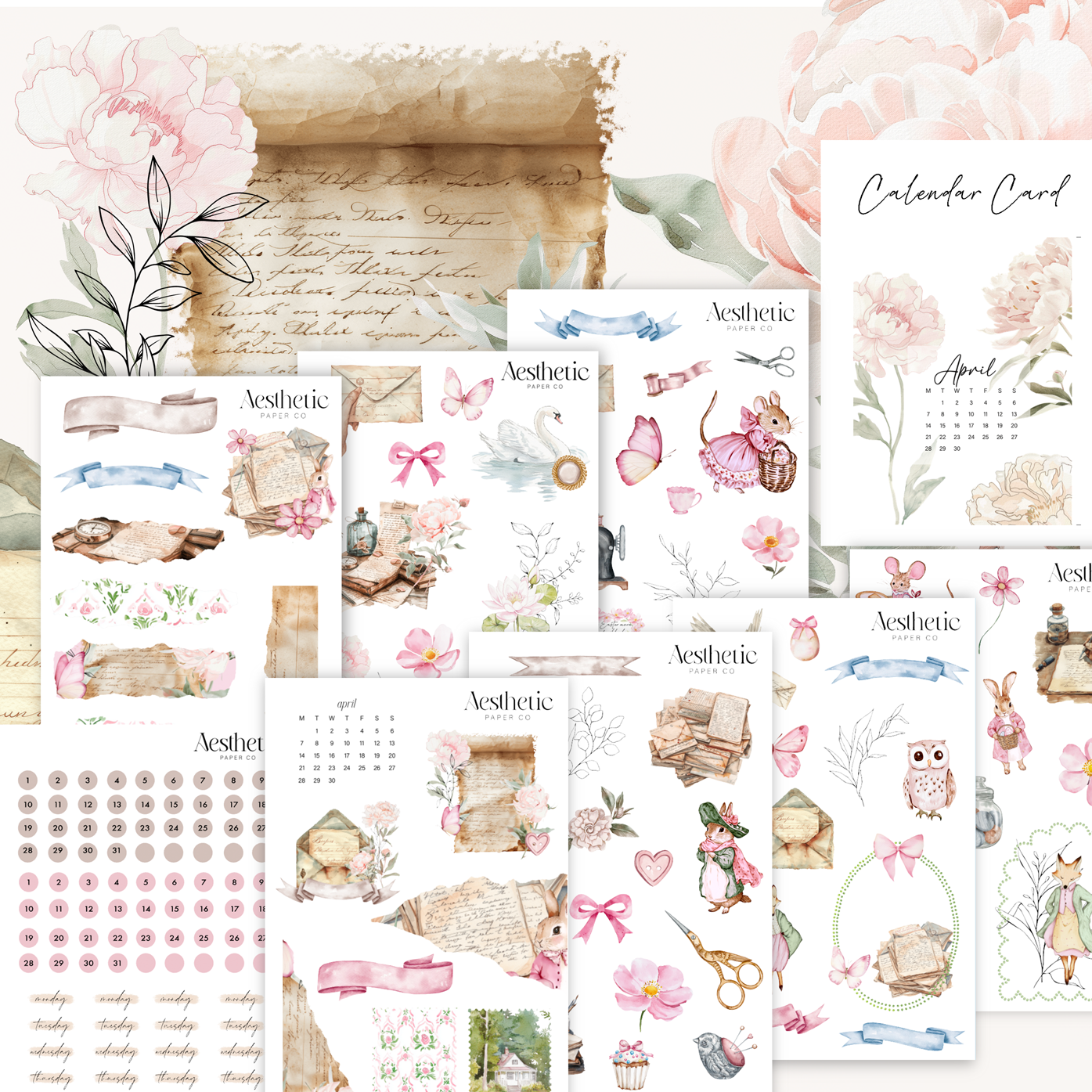 Monthly Planner Kit | April 2025 Sticker Kit