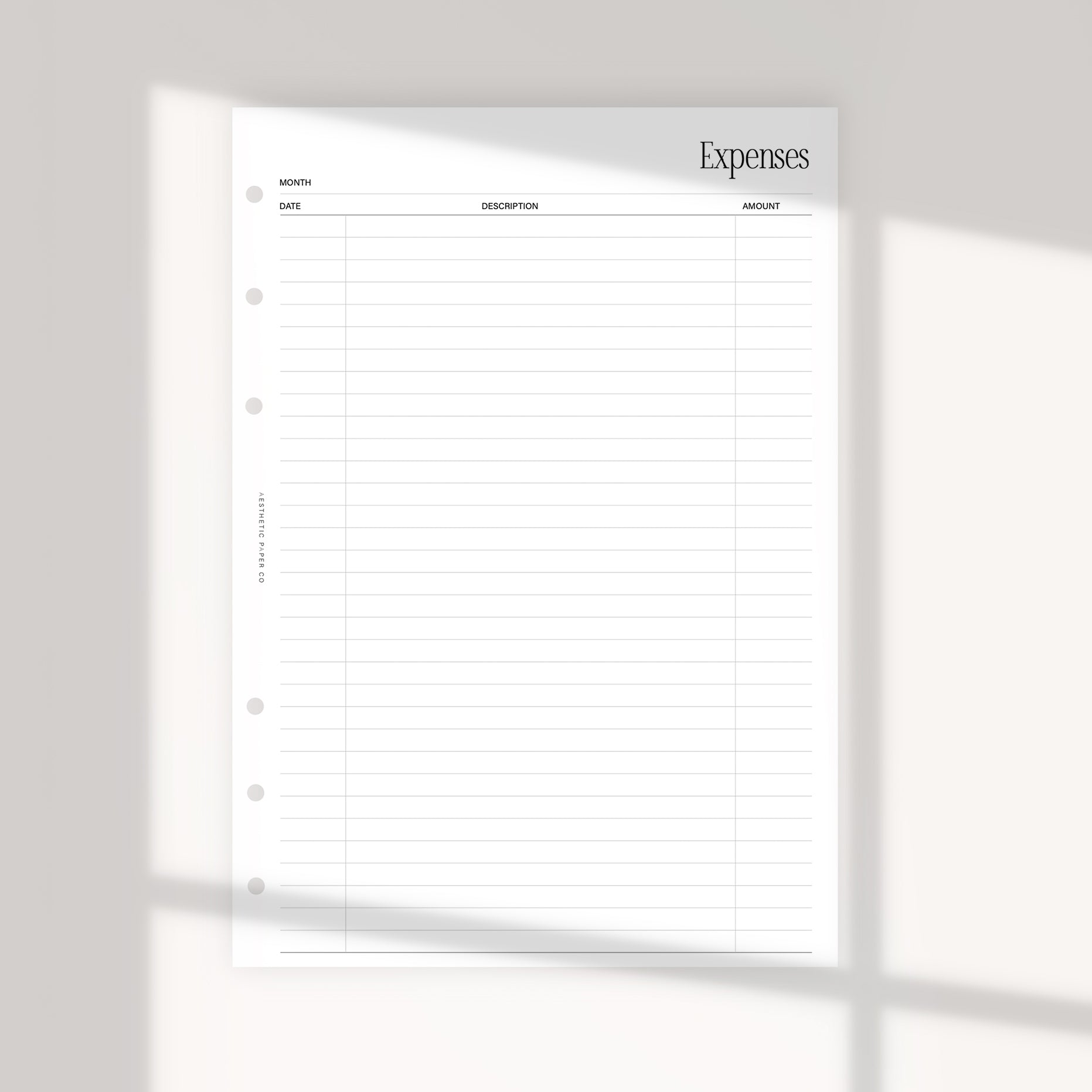UN015 - Expenses Insert