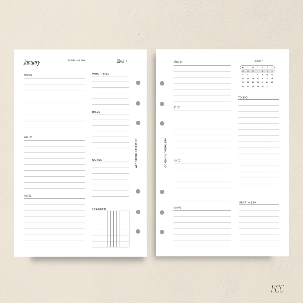 2026 WEEK ON TWO PAGE | WO2P