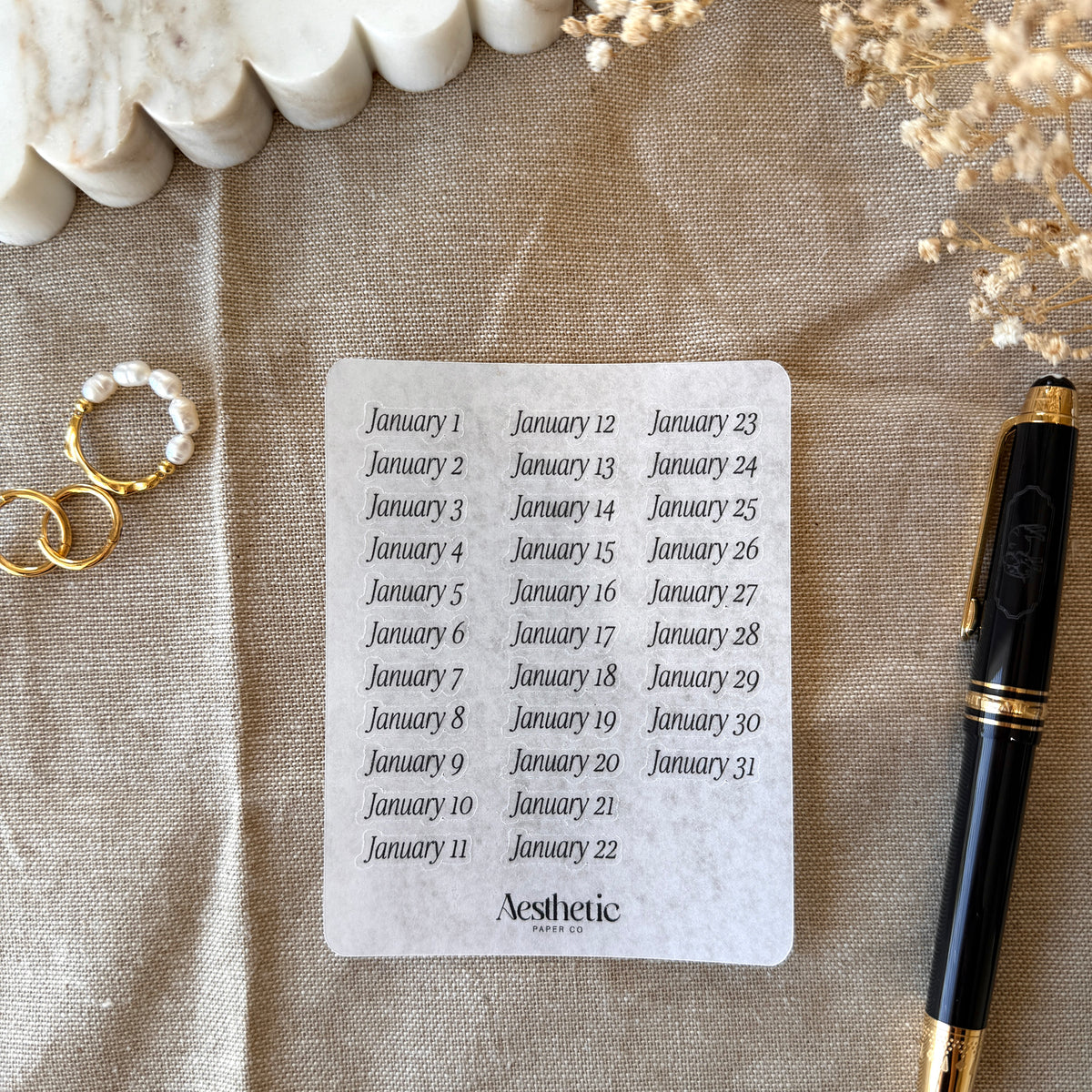 JANUARY DATE LABELS | STICKER