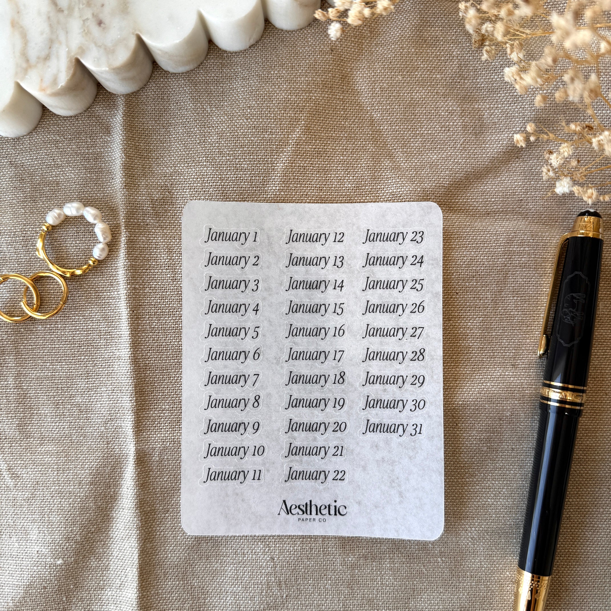 JANUARY DATE LABELS | STICKER