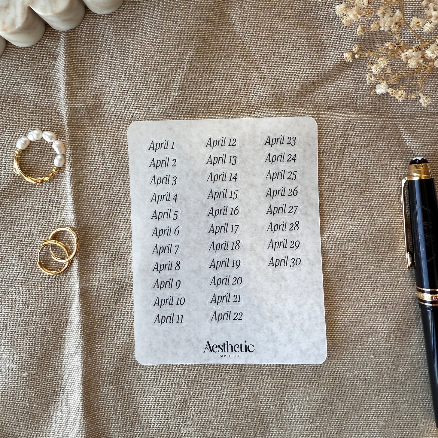 APRIL DATE LABELS | STICKER