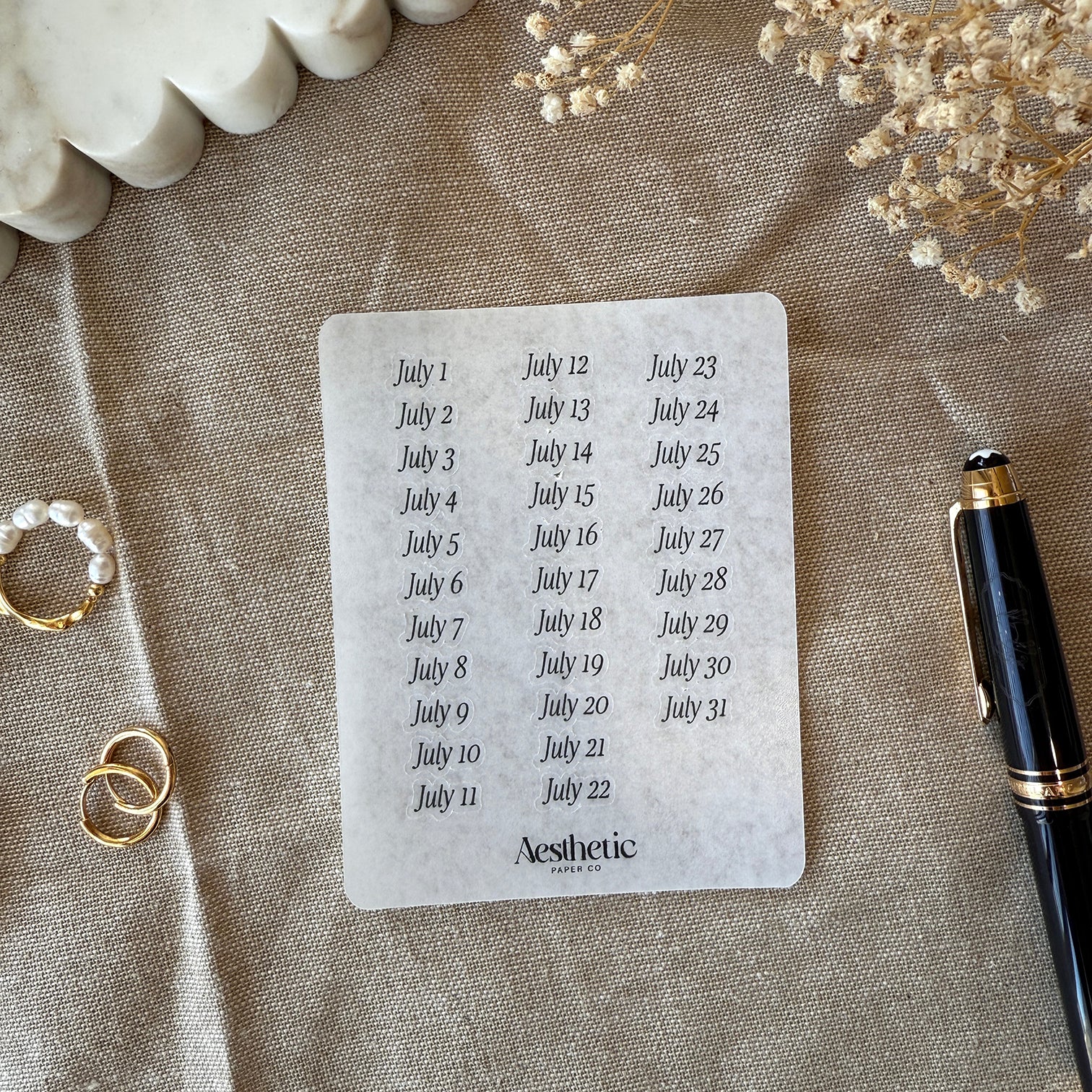 JULY DATE LABELS | STICKER