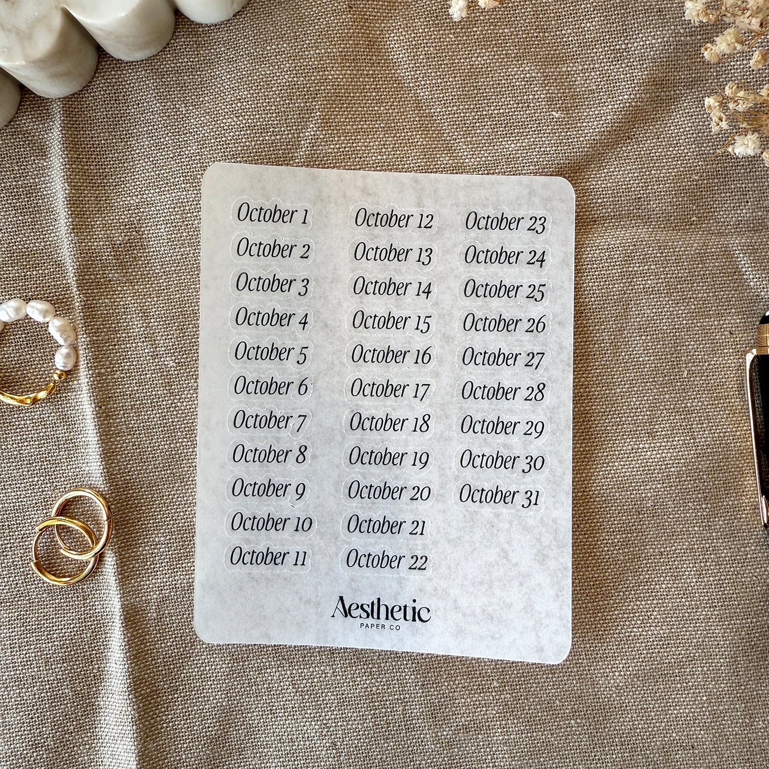 OCTOBER DATE LABELS | STICKER
