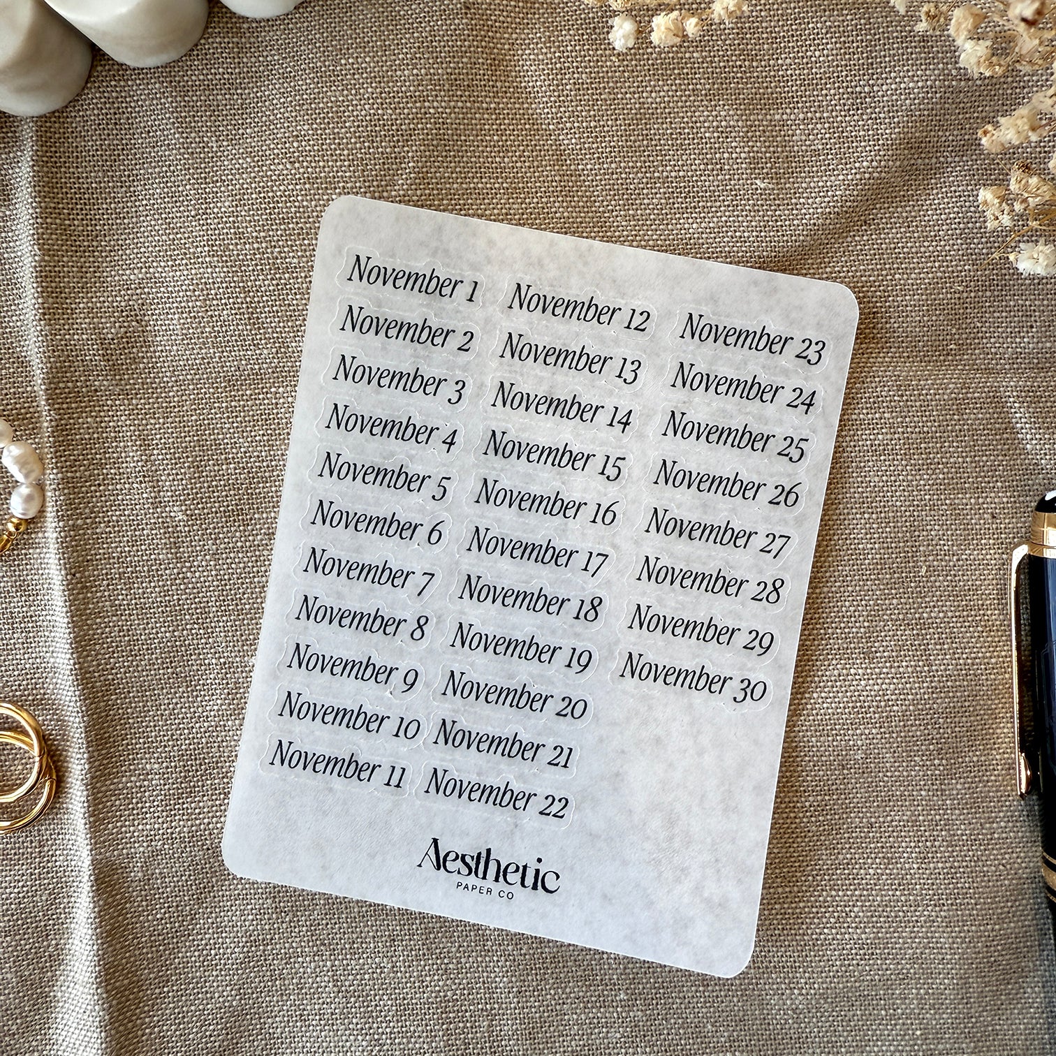 NOVEMBER DATE LABELS | STICKER