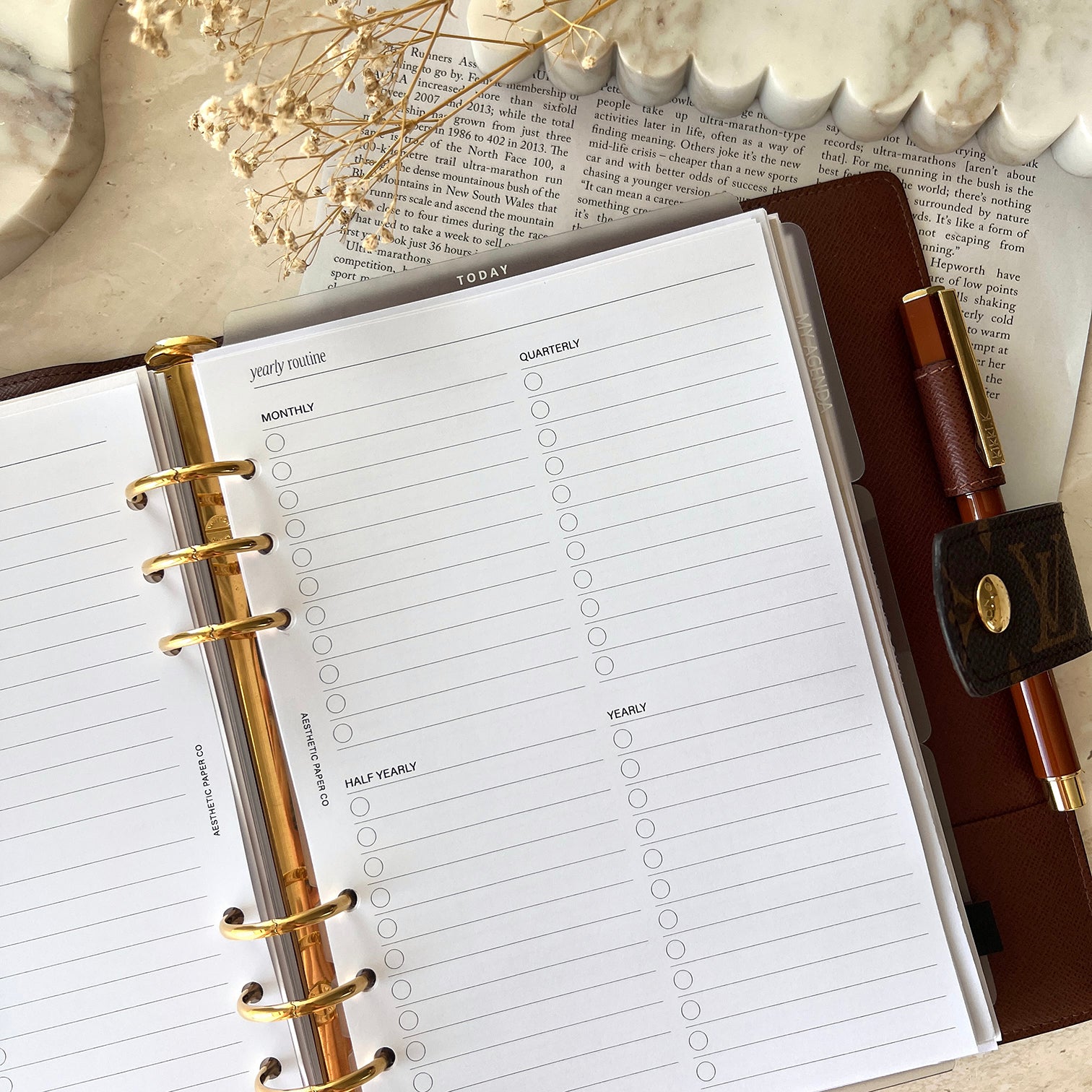 Yearly Routine Insert