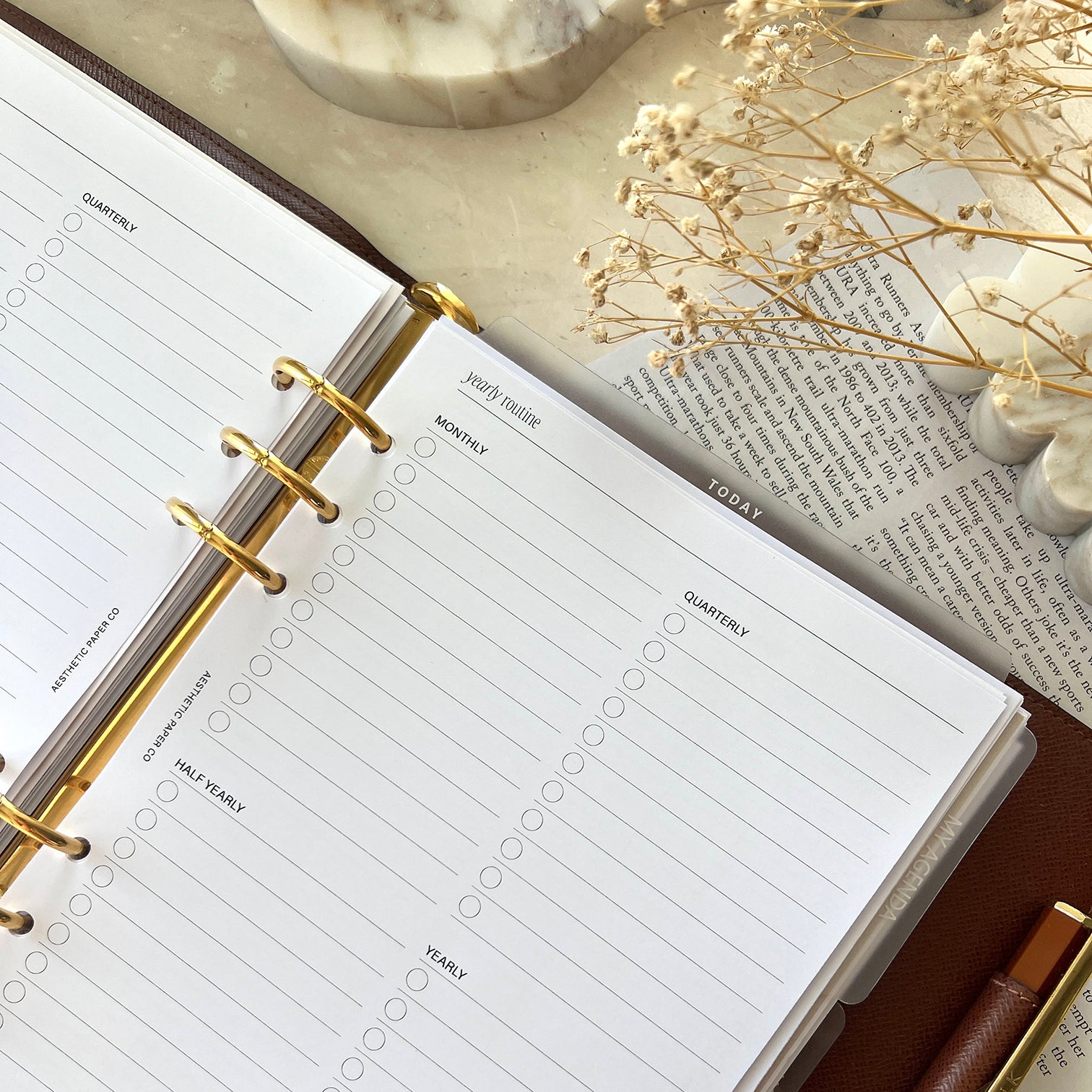 Yearly Routine Insert