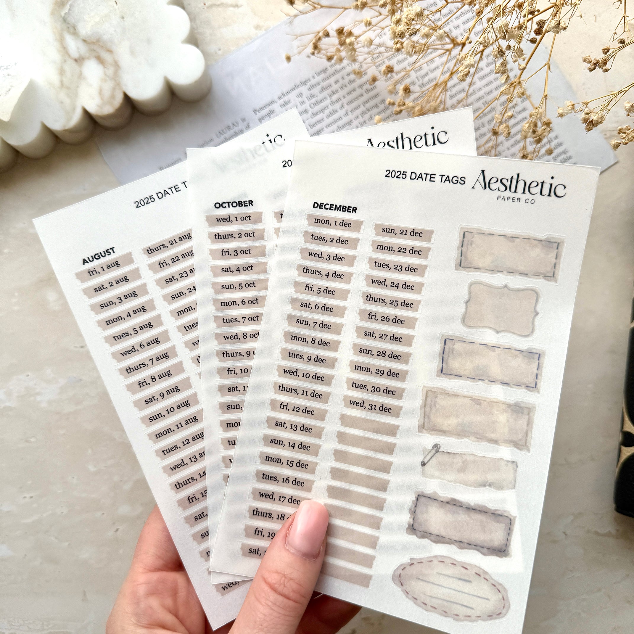 2025 DATE LABELS | STICKER
