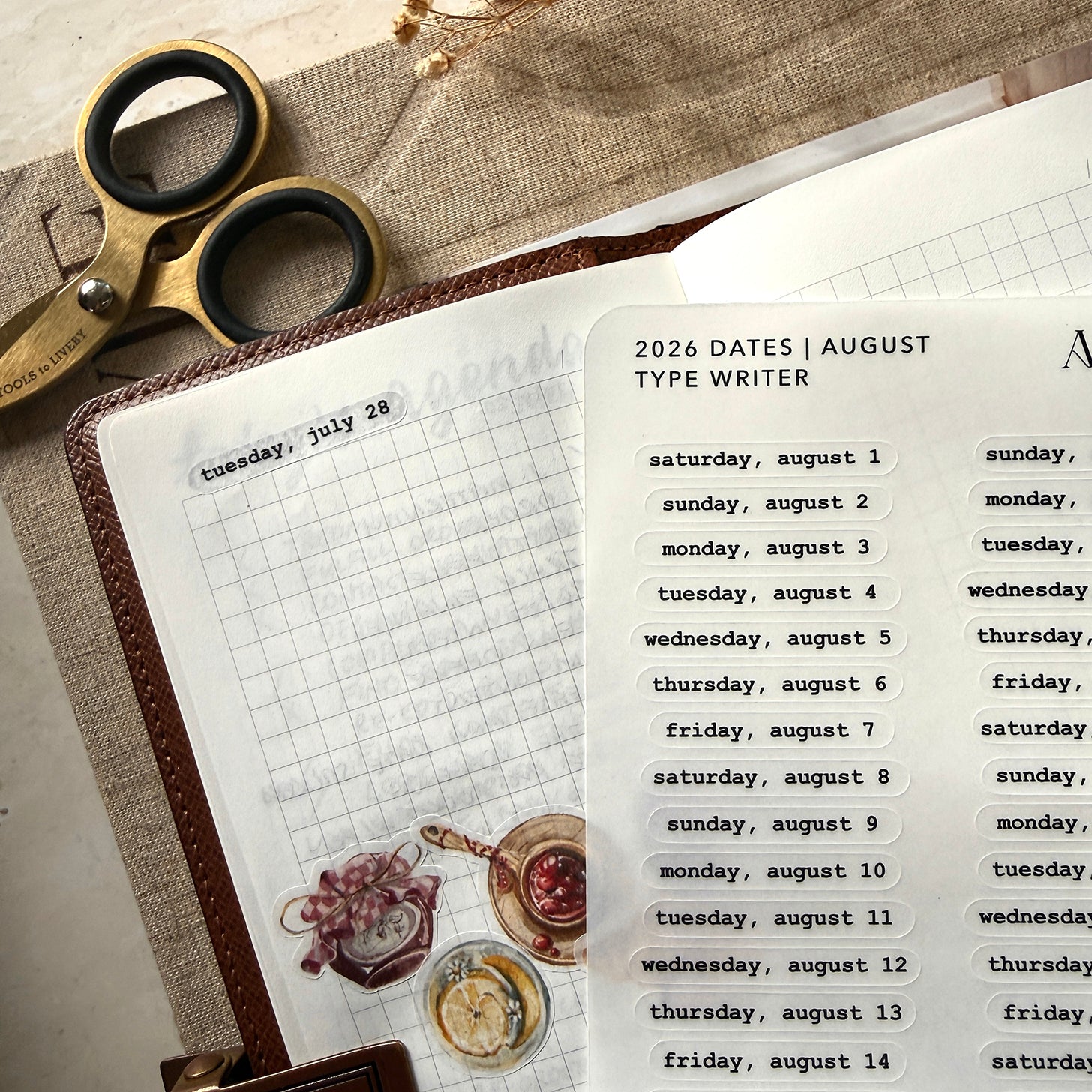 2026 DATE LABELS | TYPEWRITER | STICKER