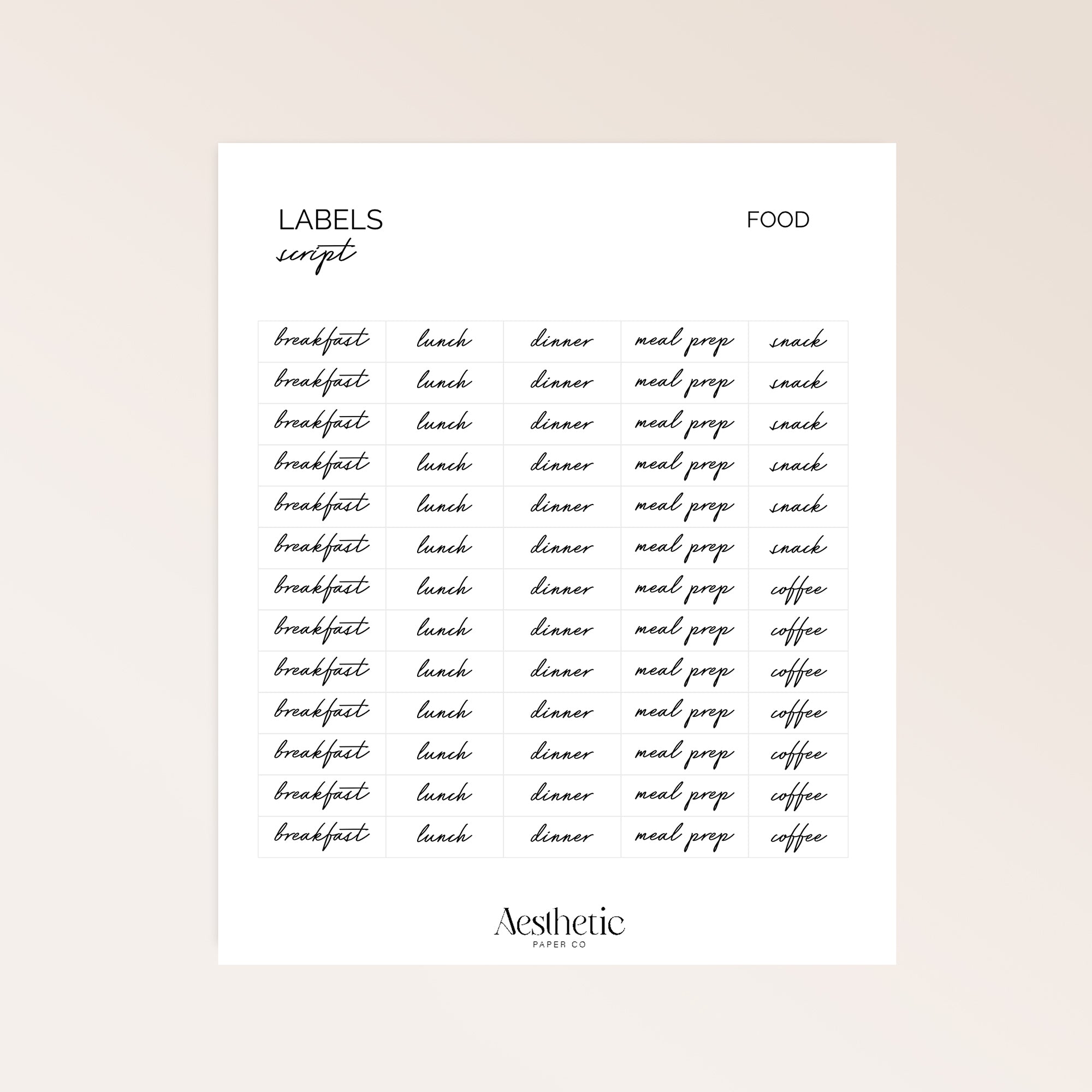 LABELS | FOOD