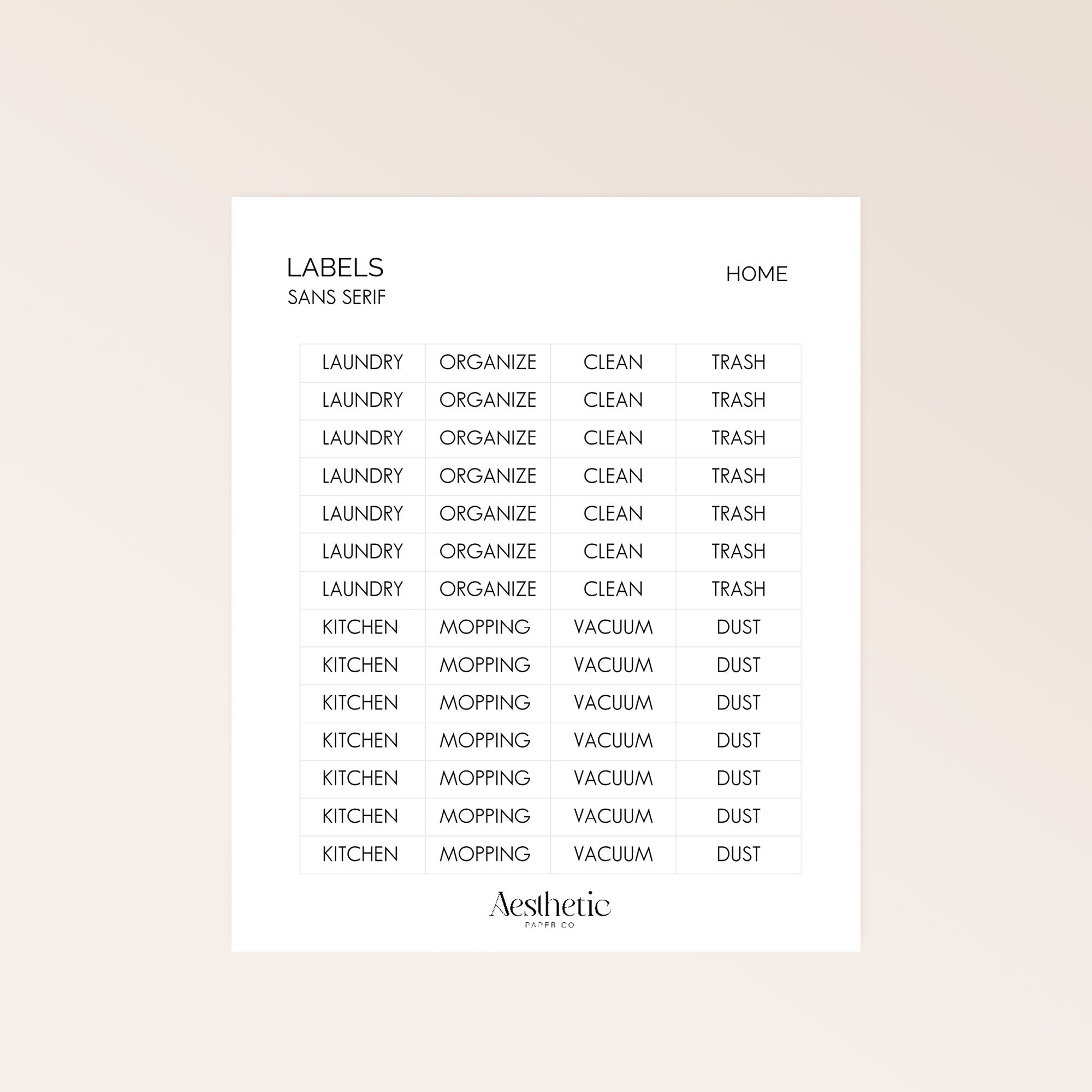 LABELS | HOME