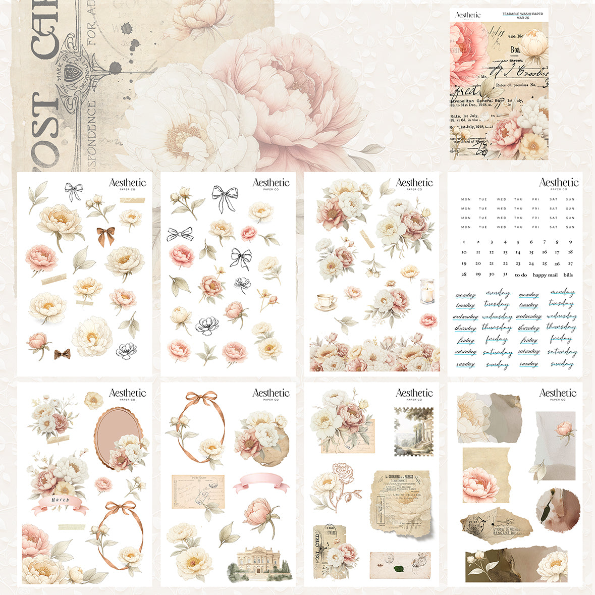 Monthly Planner Kit | March 2026 Sticker Kit
