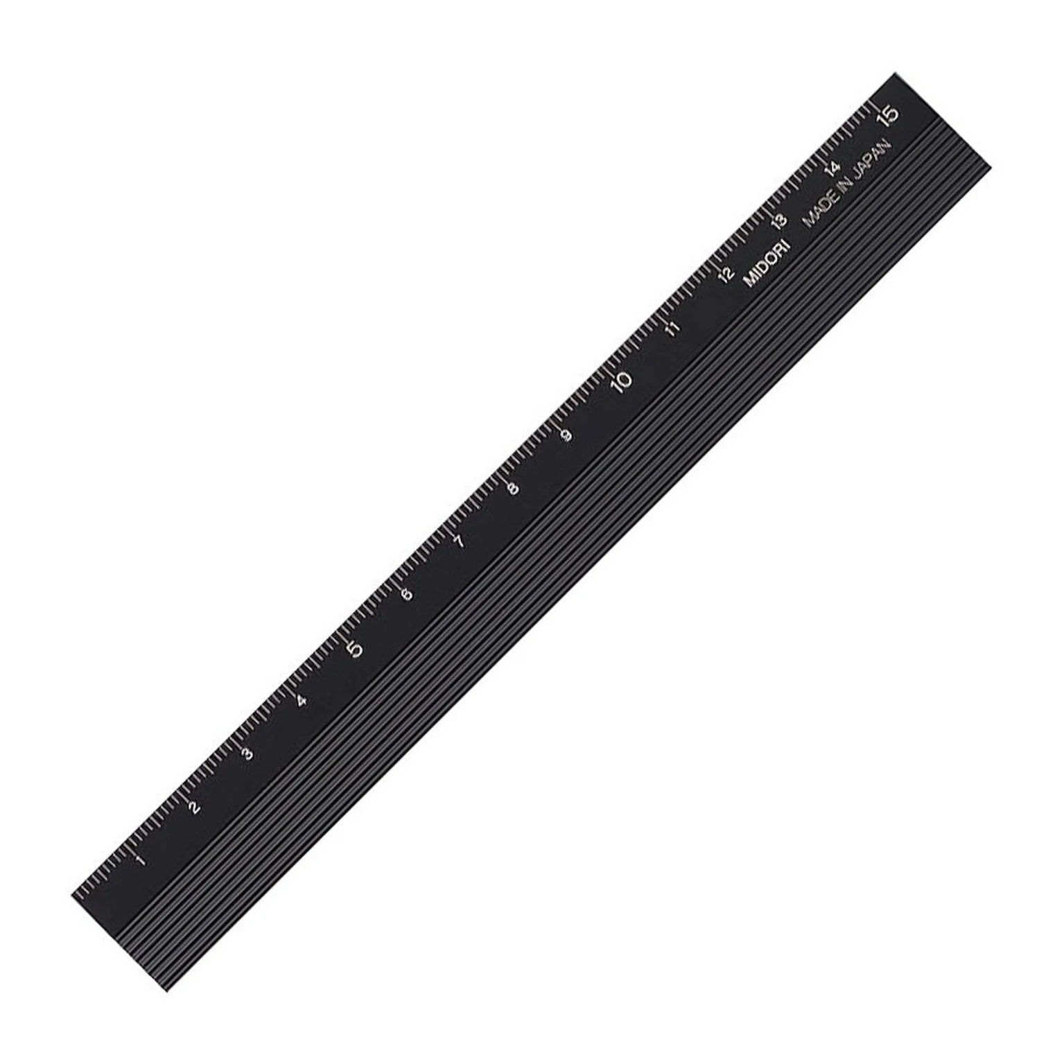 Midori Aluminum Ruler 15 cm- Black