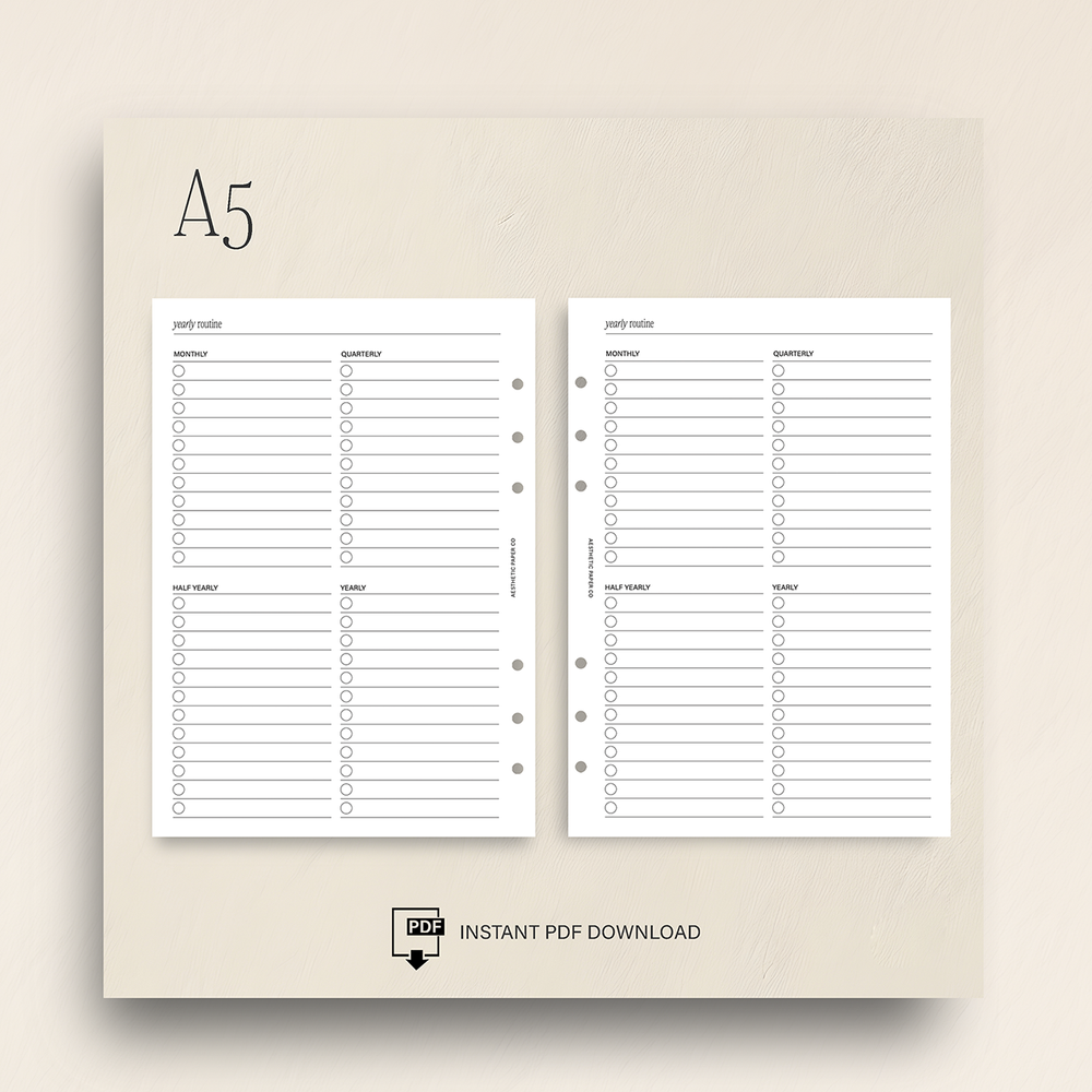 Yearly Routine INSERTS | PDF