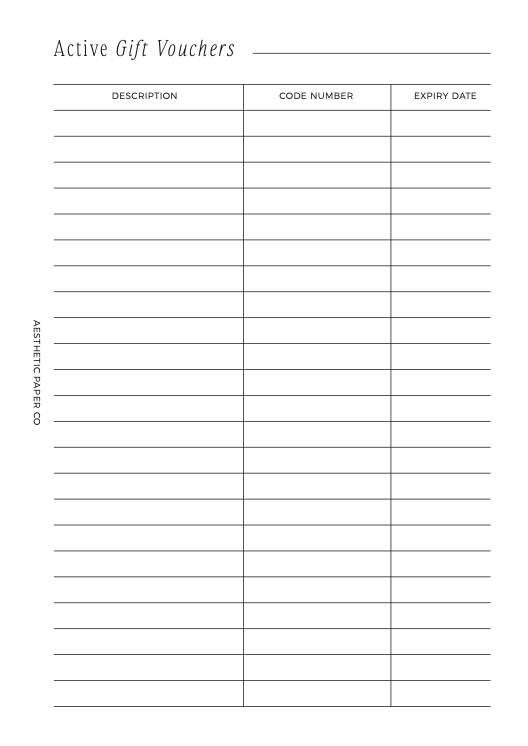 Custom Insert | Custom Gift Voucher