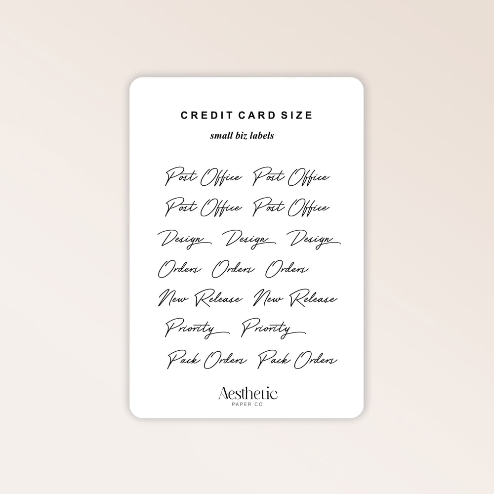 CREDIT CARD SIZED | SMALL BUSINESS STICKERS | MINI