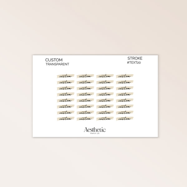 CUSTOM STROKE LABEL STICKERS | Font #1