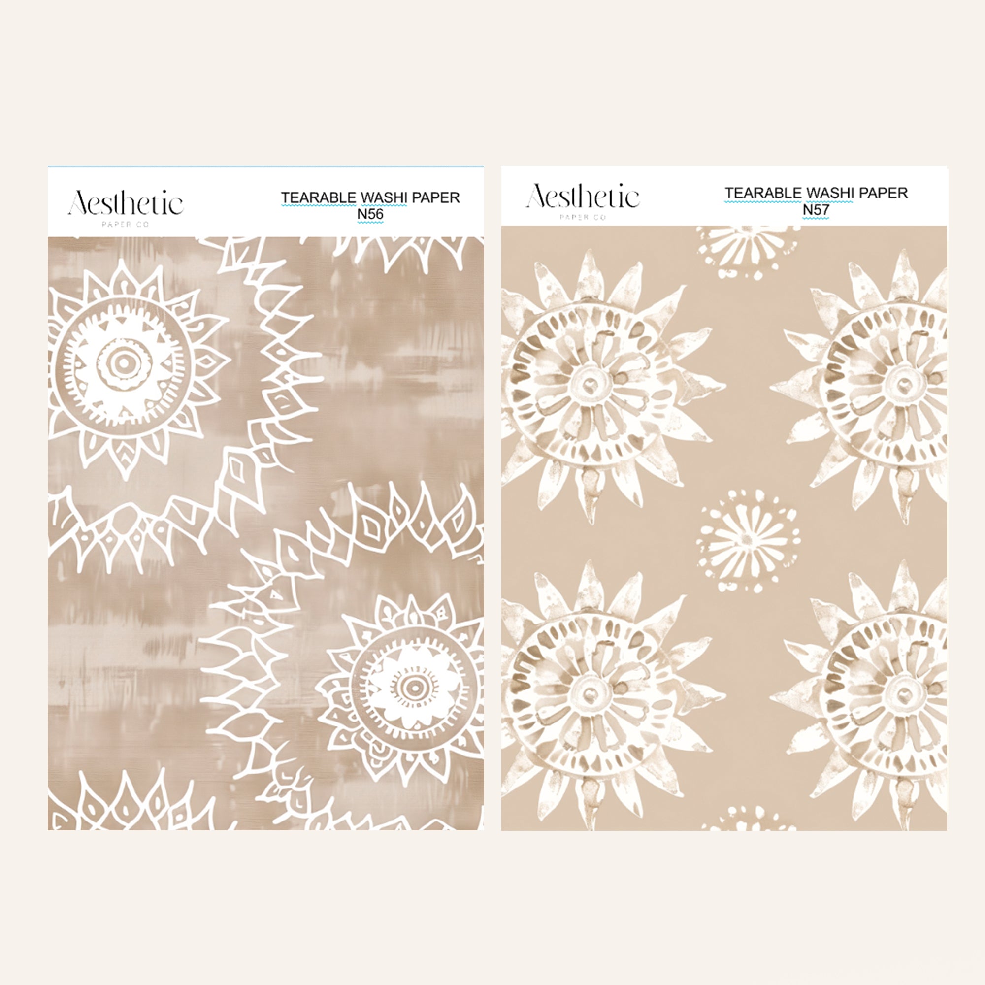 Tearable Washi Sticker Paper Sheet |  N52-N60