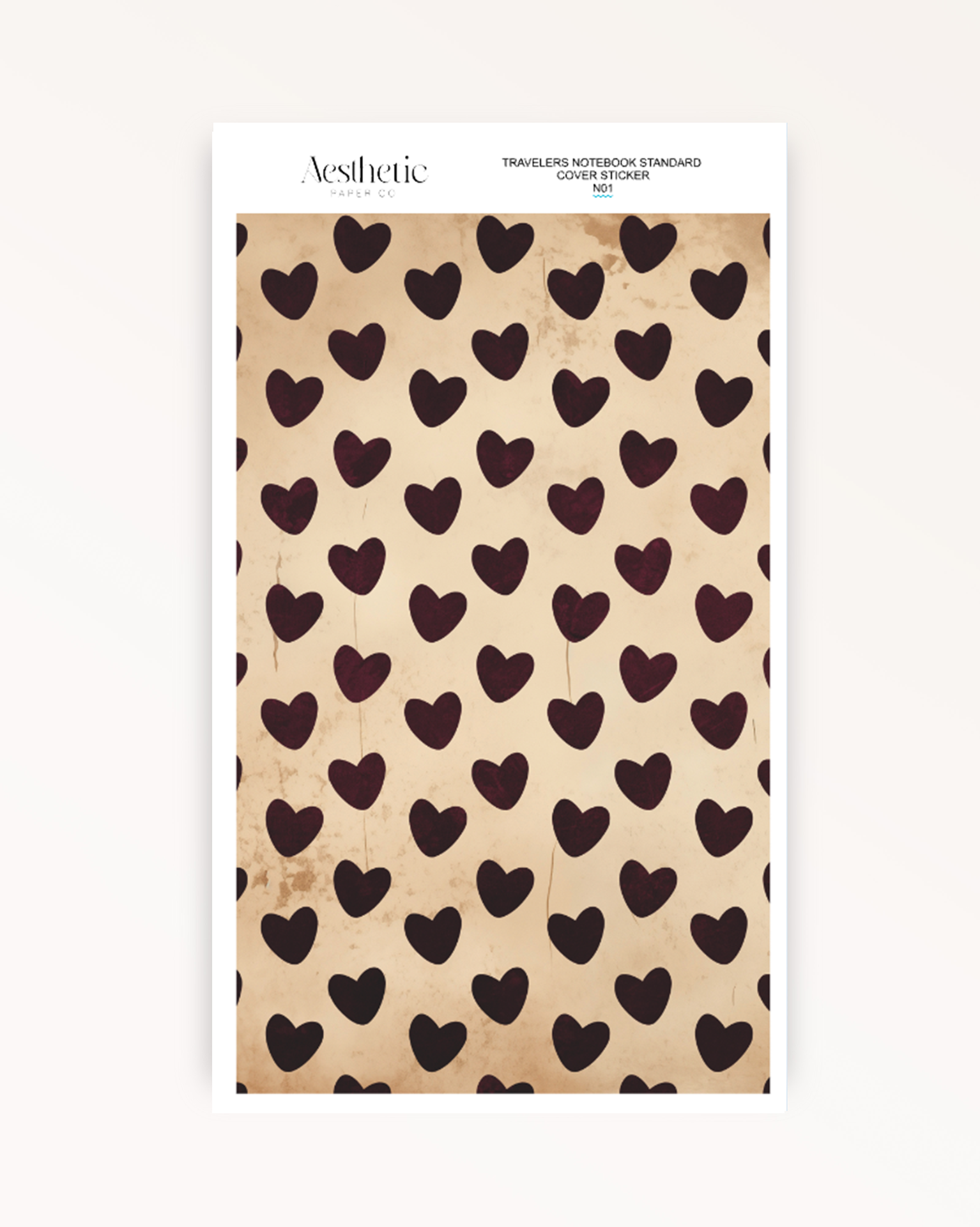 Traveler's Notebook Sticker Cover | Rustic Red  | STANDARD