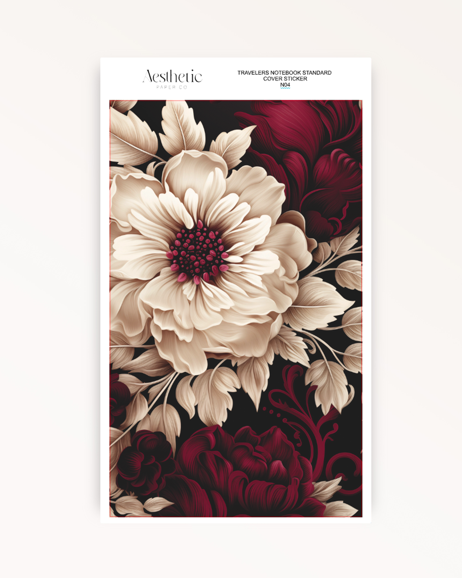 Traveler's Notebook Sticker Cover | Rustic Red  | STANDARD