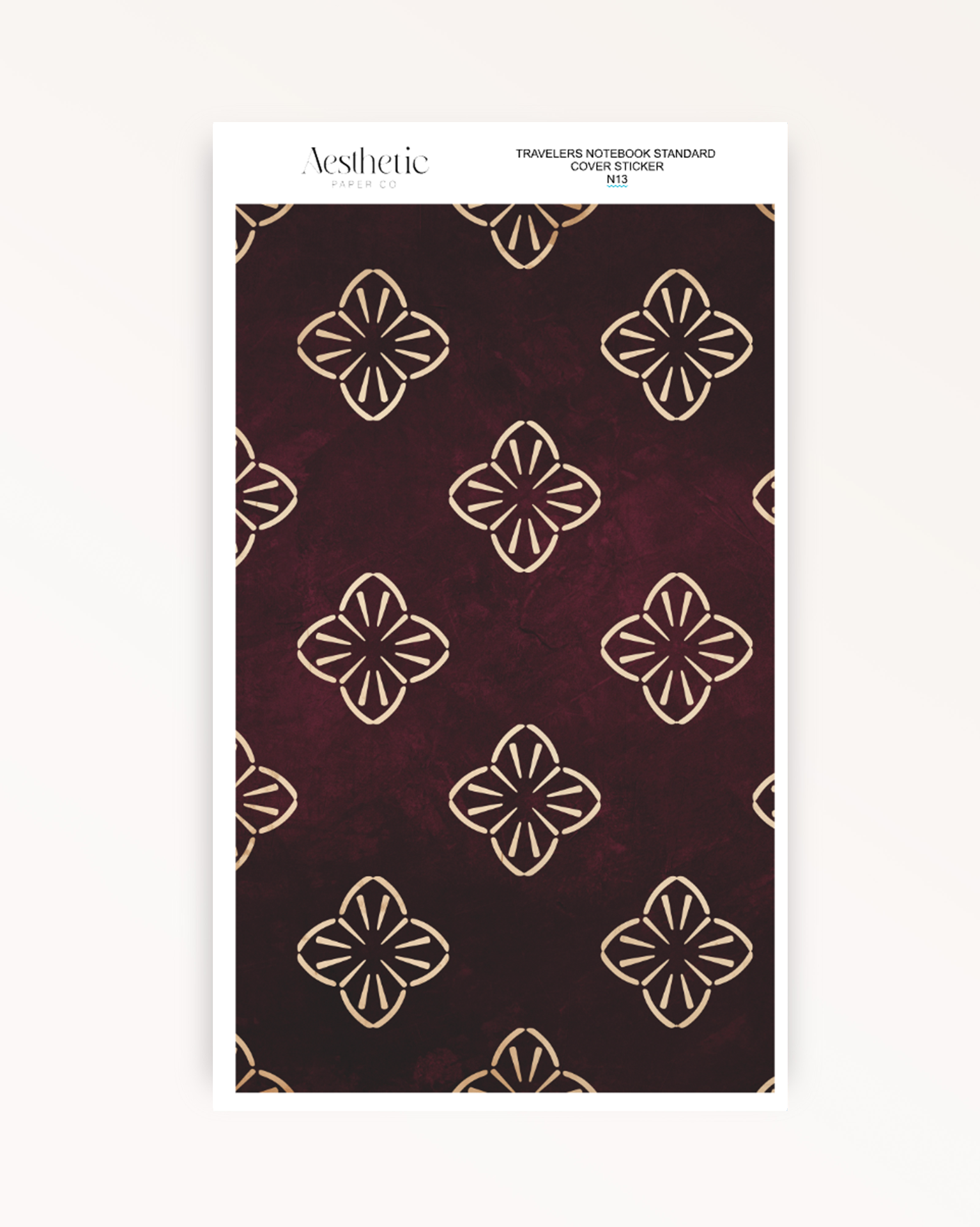 Traveler's Notebook Sticker Cover | Rustic Red  | STANDARD
