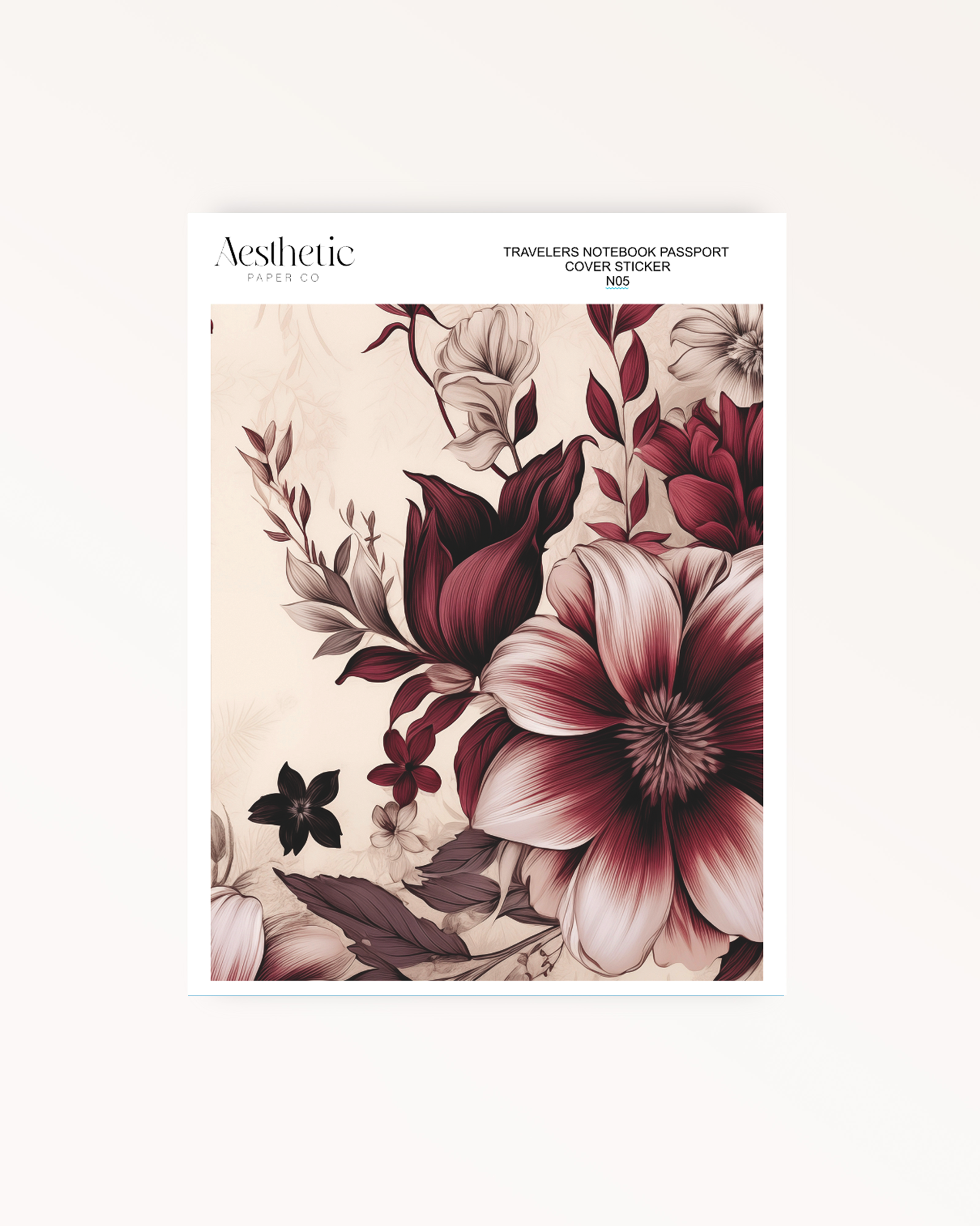 Traveler's Notebook Sticker Cover | Rustic Red | Passport