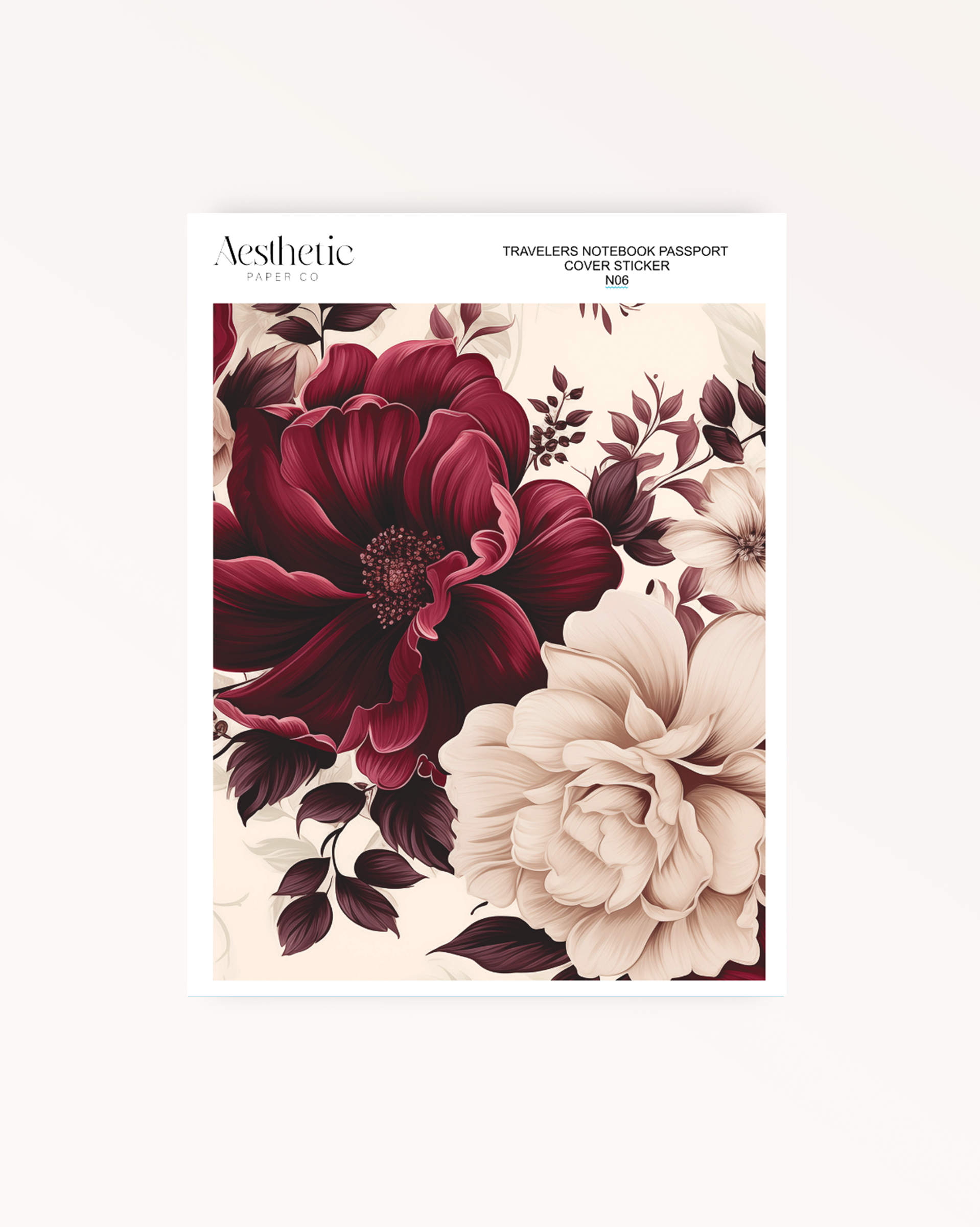 Traveler's Notebook Sticker Cover | Rustic Red | Passport