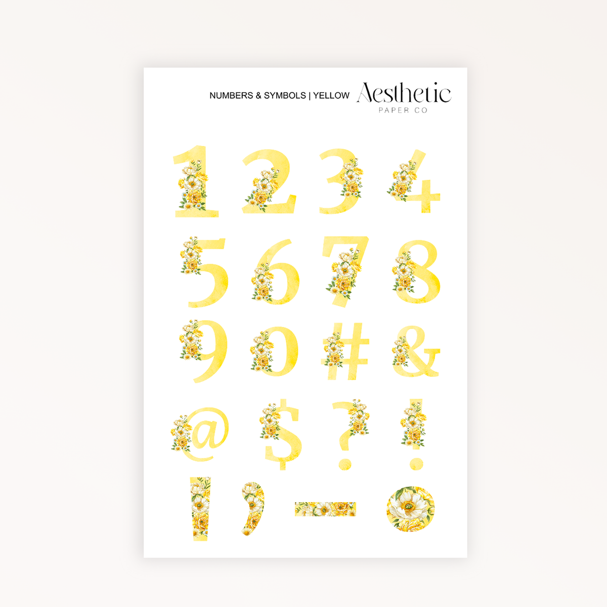 NUMBERS + SYMBOLS | STICKERS
