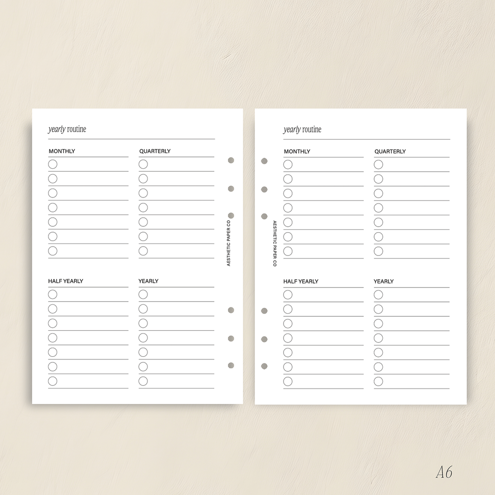 Routine Inerts Yearly Routine Insert