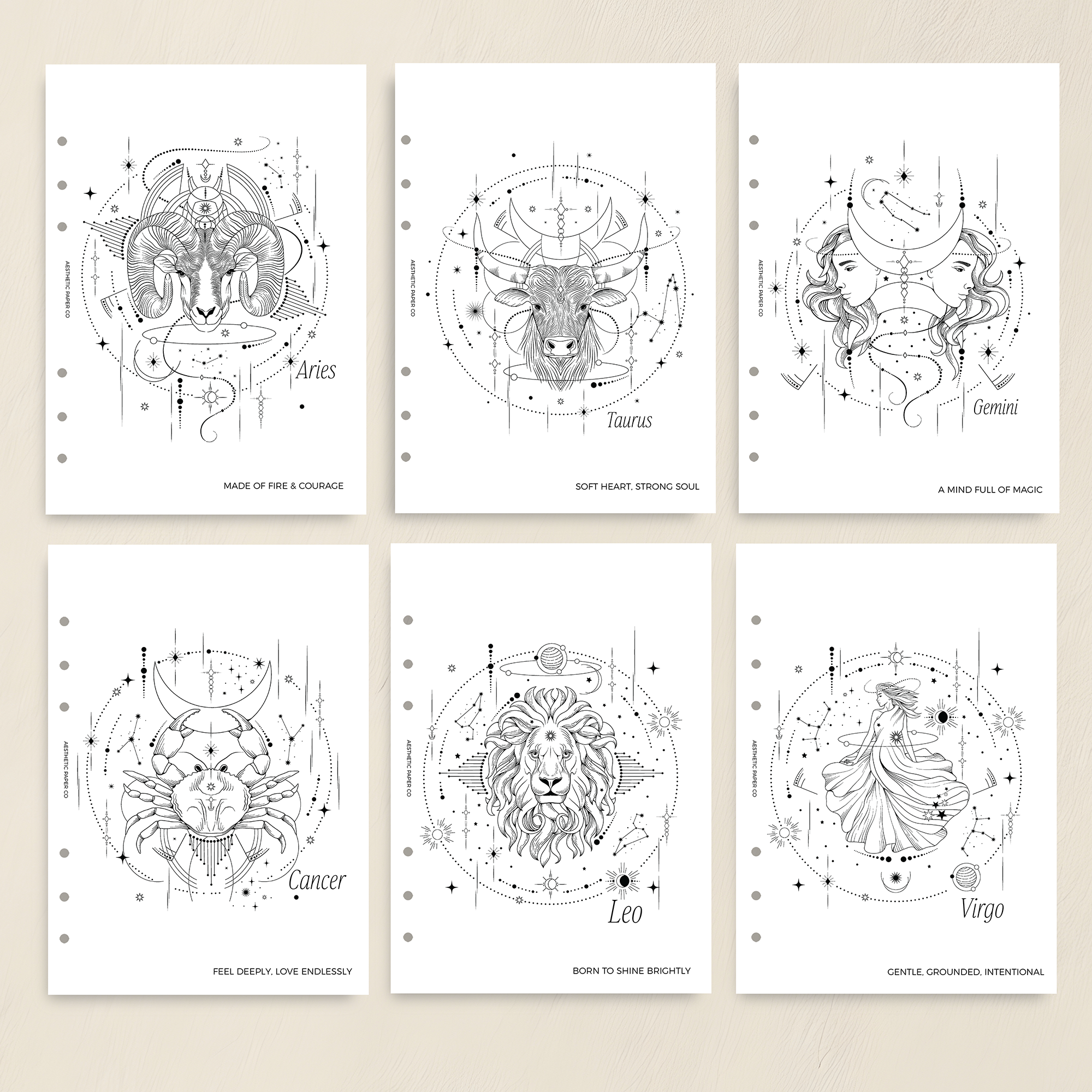 Zodiac Vellum DASHBOARD