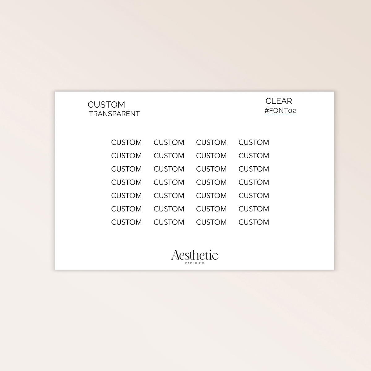CUSTOM CLEAR LABEL STICKERS | Font #2