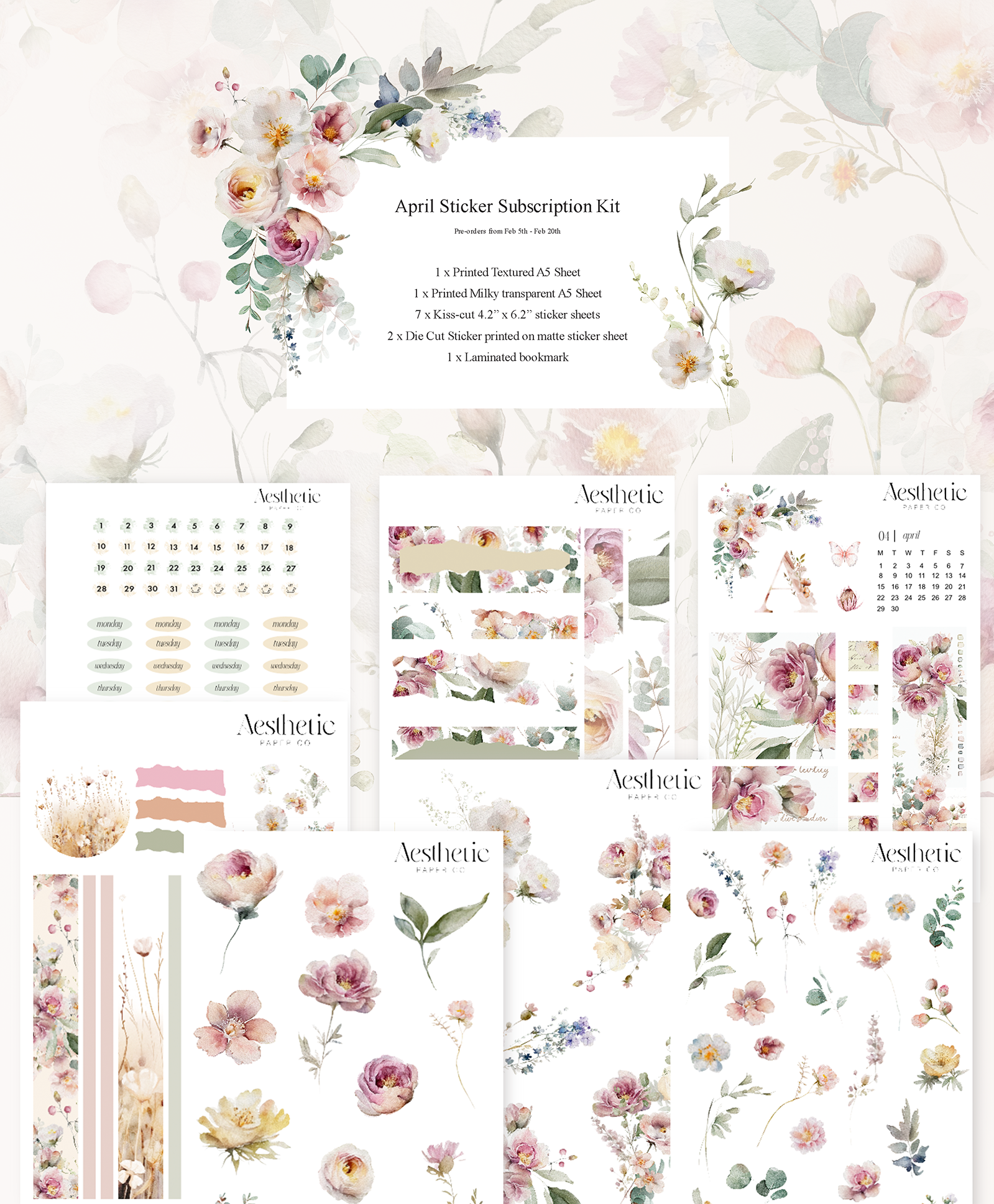 Monthly Planner Subscription Kit | April Stationery Kit