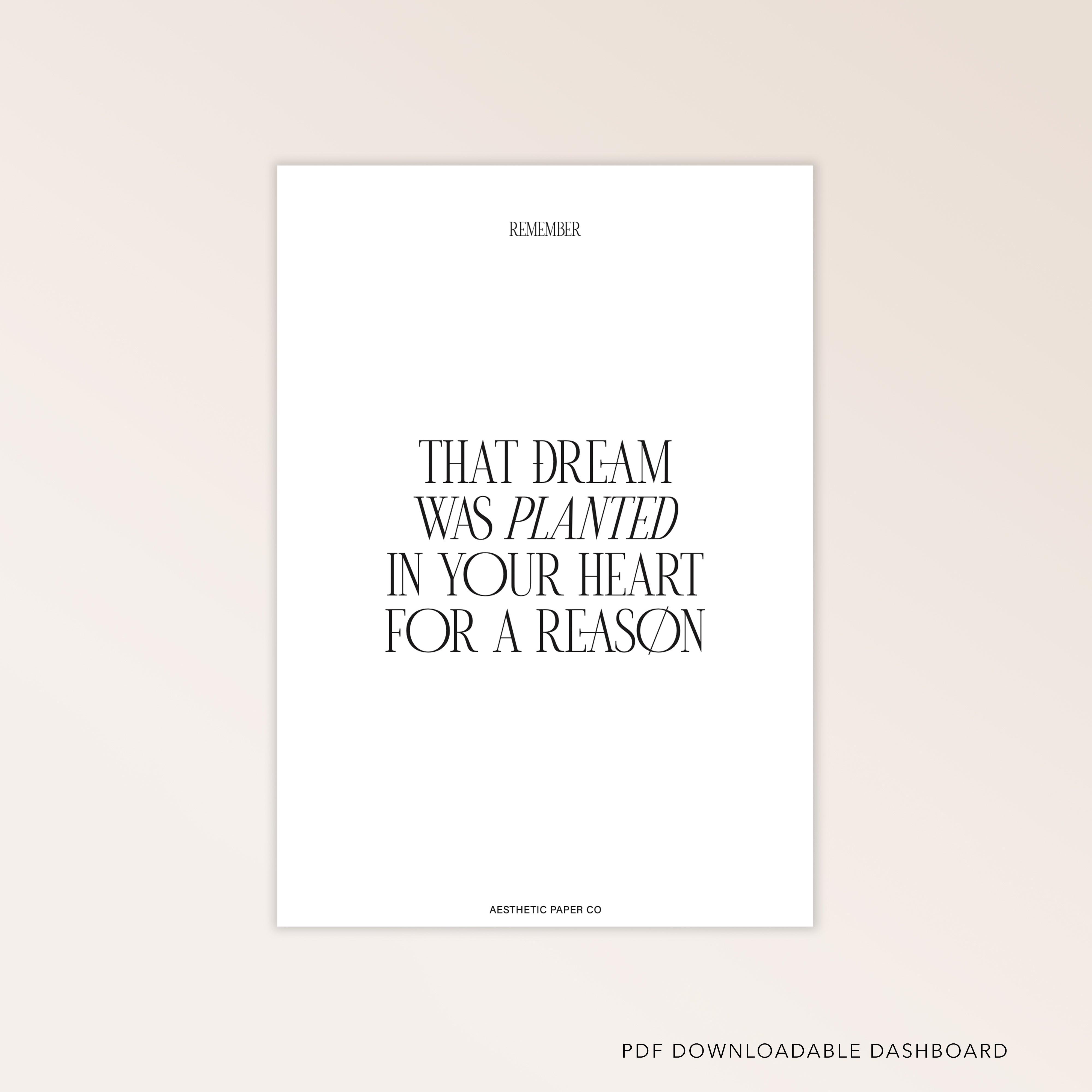 'THAT DREAM' DASHBOARD | FREEBIE