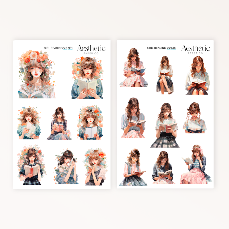 Girl Reading V.2 | STICKERS